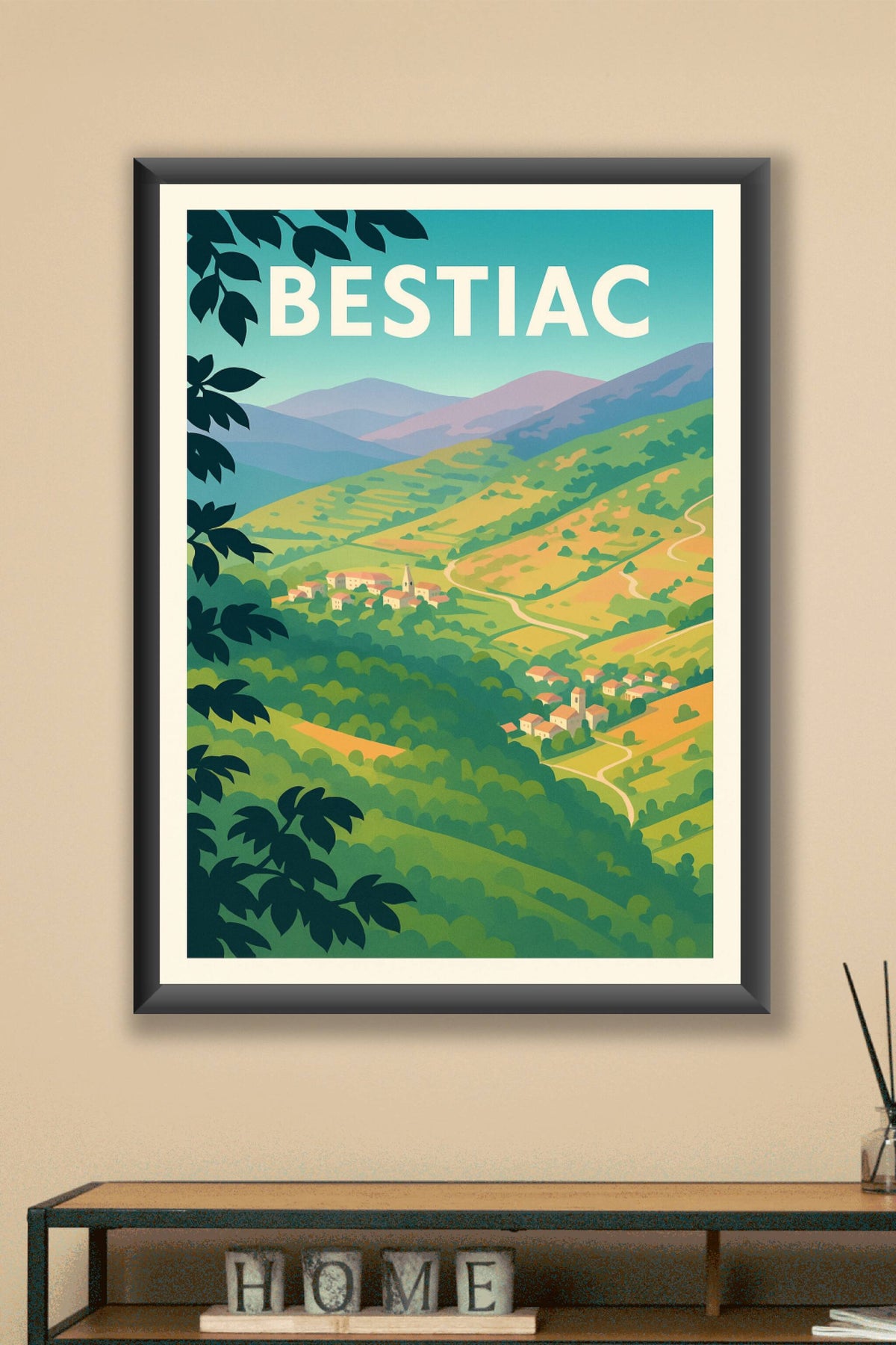 Affiche Bestiac — Évasion bucolique en vallée pyrénéenne · poster d'art de Bestiac