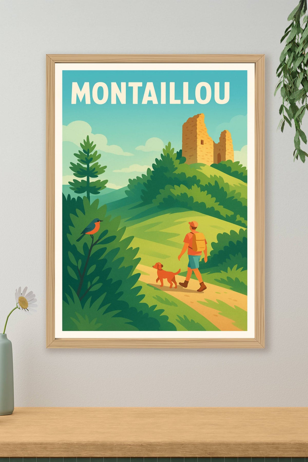 Affiche Montaillou — Randonnée et nature préservée · poster d'art de Montaillou