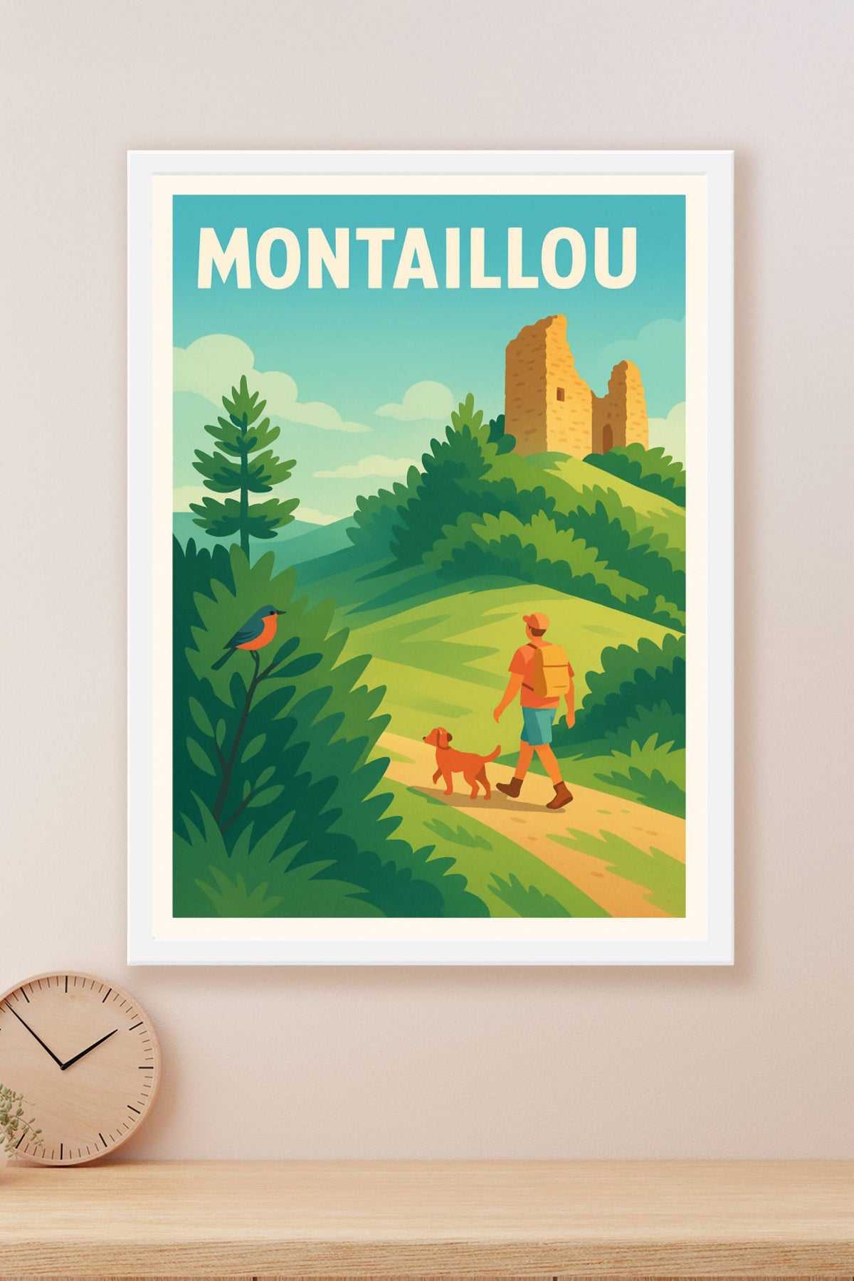 Affiche Montaillou — Randonnée et nature préservée · poster d'art de Montaillou