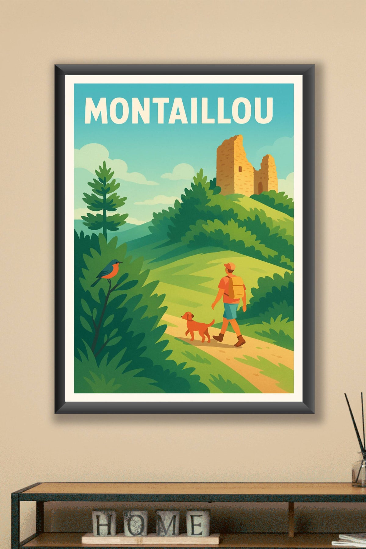 Affiche Montaillou — Randonnée et nature préservée · poster d'art de Montaillou