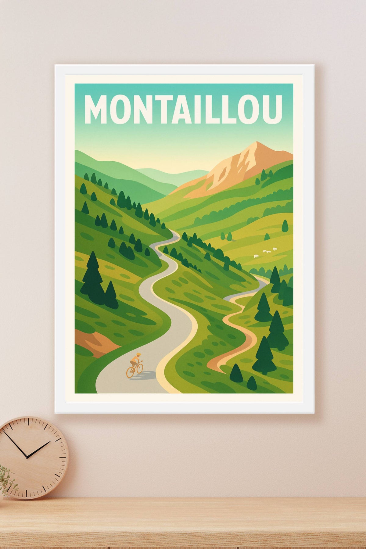 Affiche Montaillou — Escapade à vélo en pleine nature · poster d'art de Montaillou