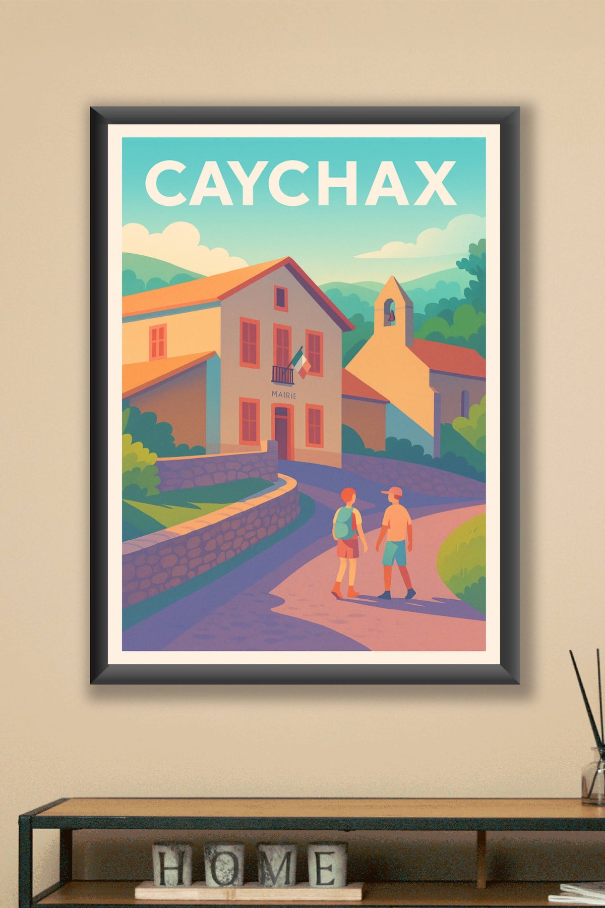 Affiche Caychax — Escapade bucolique au cœur du village · poster d'art de Caychax
