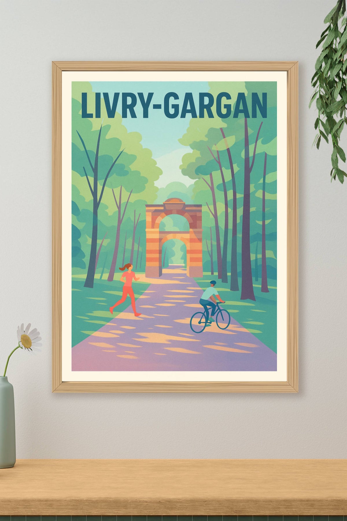 Affiche Livry-Gargan — Escapade nature et bien-être · poster d'art de Livry-Gargan