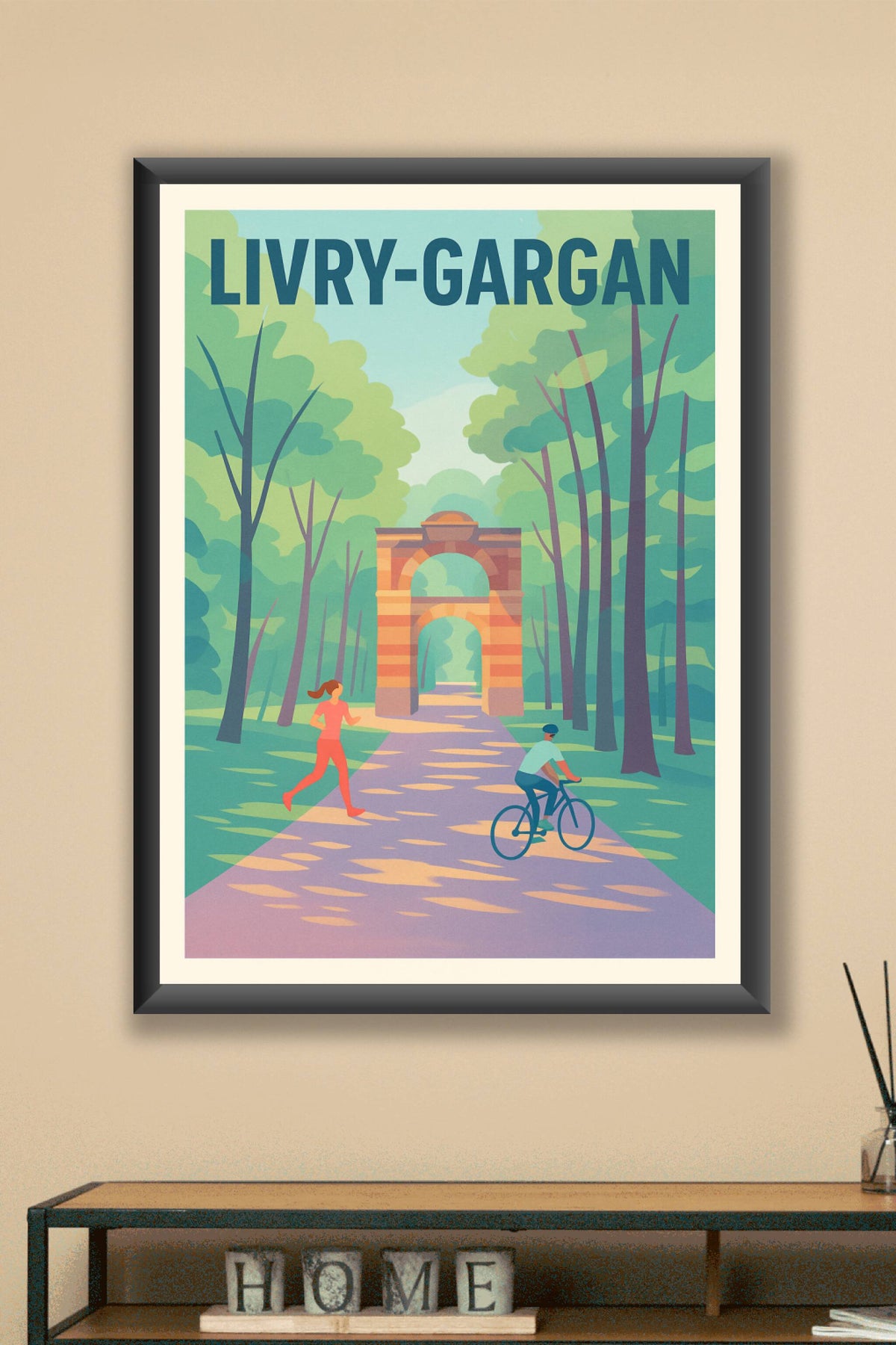 Affiche Livry-Gargan — Escapade nature et bien-être · poster d'art de Livry-Gargan