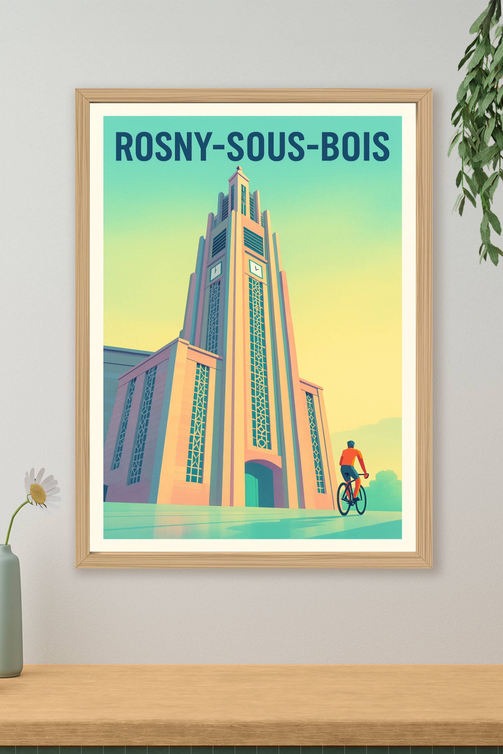Affiche de Rosny-sous-Bois - Élan d'Art Déco et Liberté à Vélo