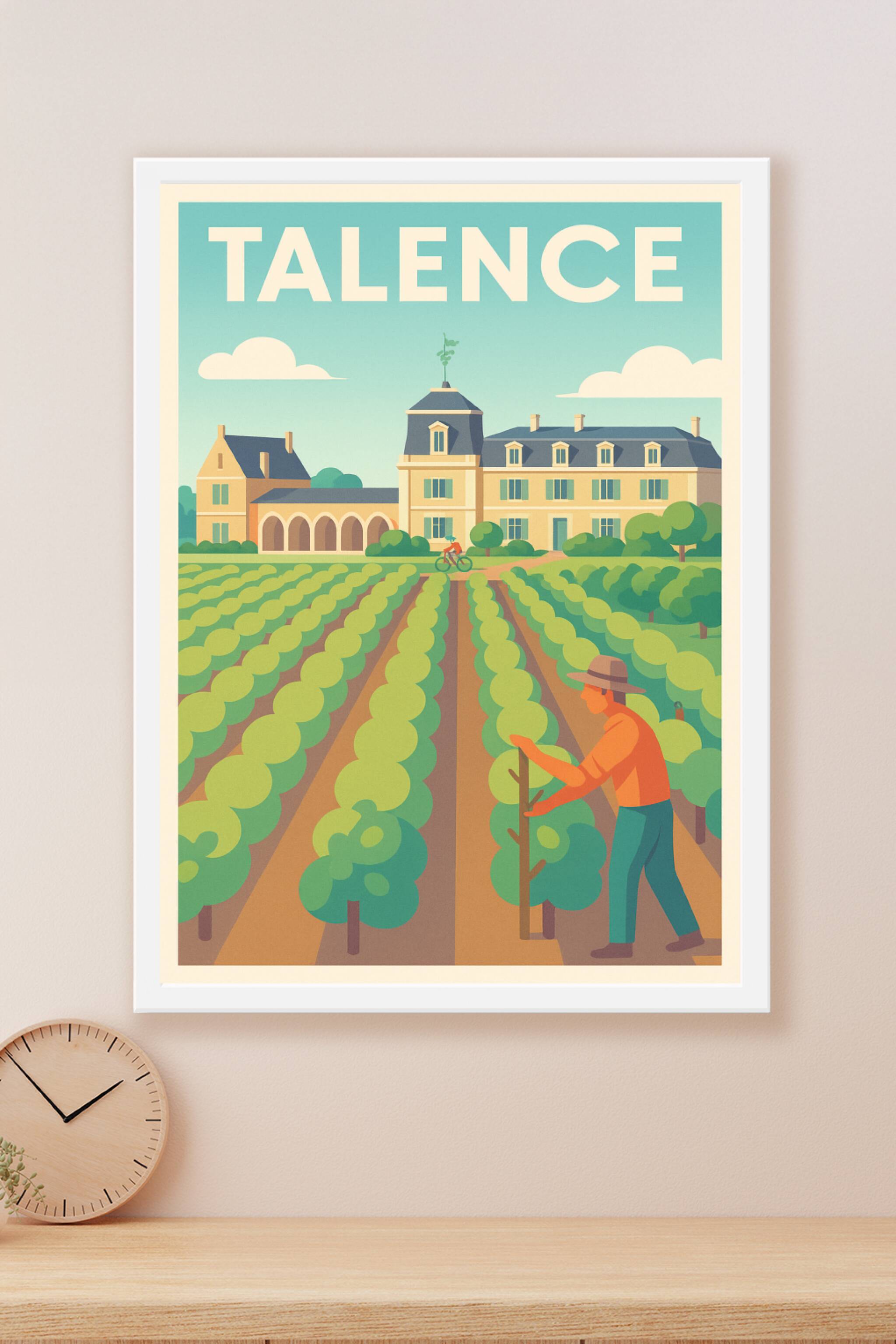 Affiche Talence — Le charme viticole au cœur de la ville · poster d'art de Talence