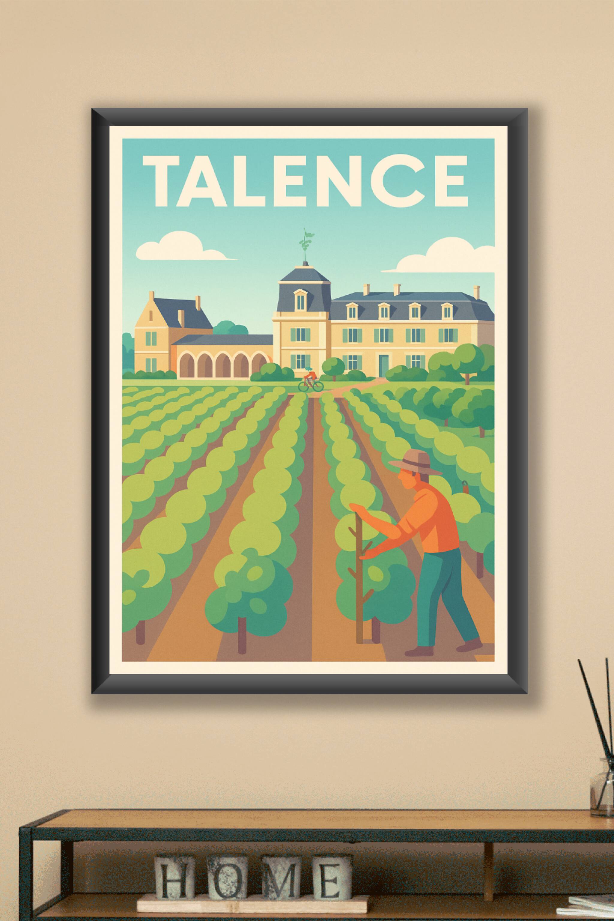 Affiche Talence — Le charme viticole au cœur de la ville · poster d'art de Talence