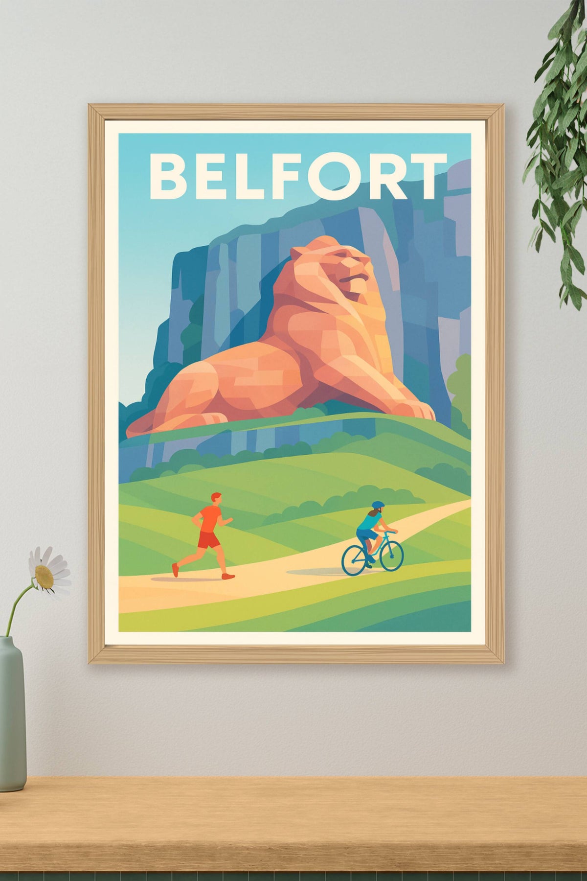 Affiche Belfort — Le Lion emblématique en pleine nature · poster d'art de Belfort