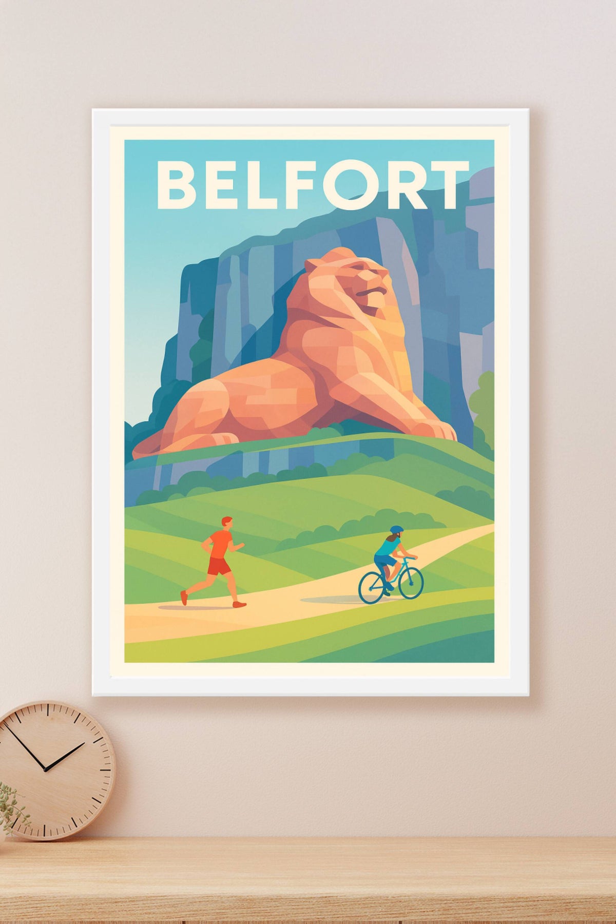 Affiche Belfort — Le Lion emblématique en pleine nature · poster d'art de Belfort