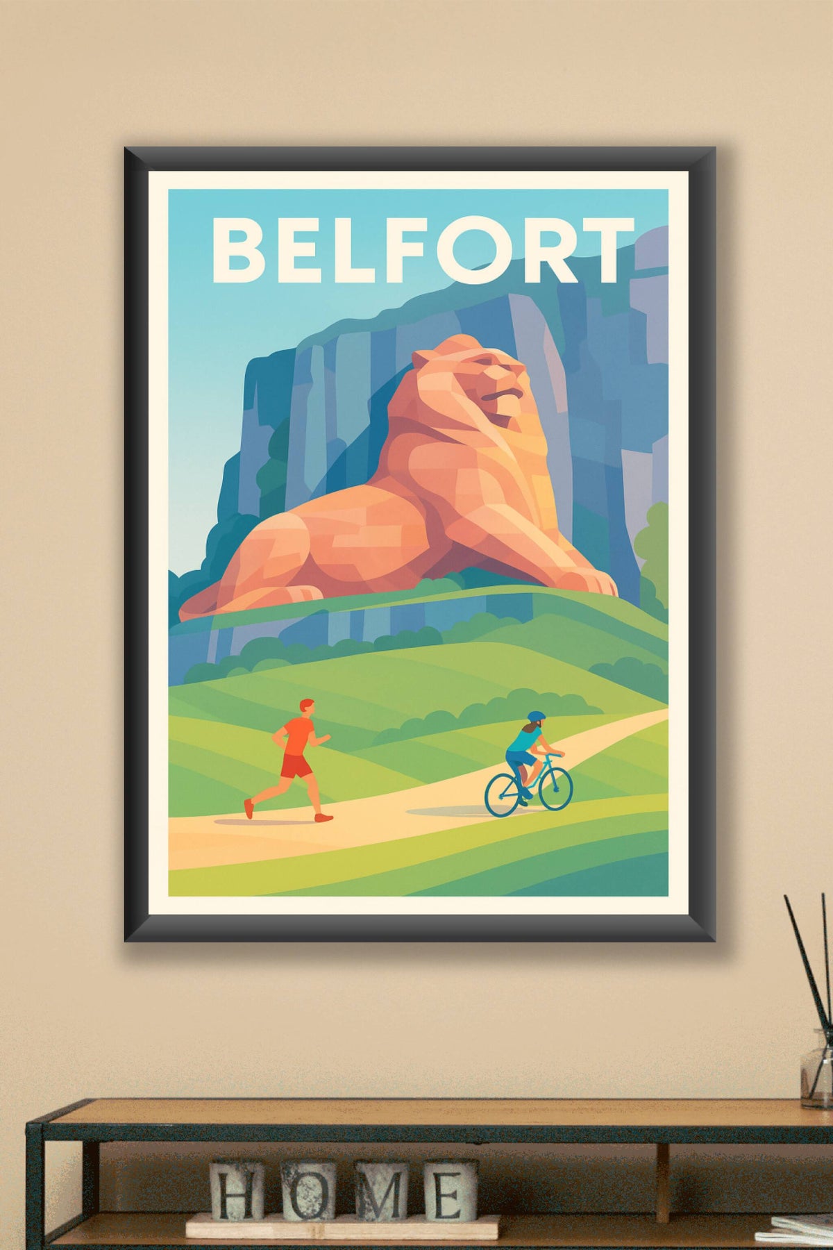 Affiche Belfort — Le Lion emblématique en pleine nature · poster d'art de Belfort