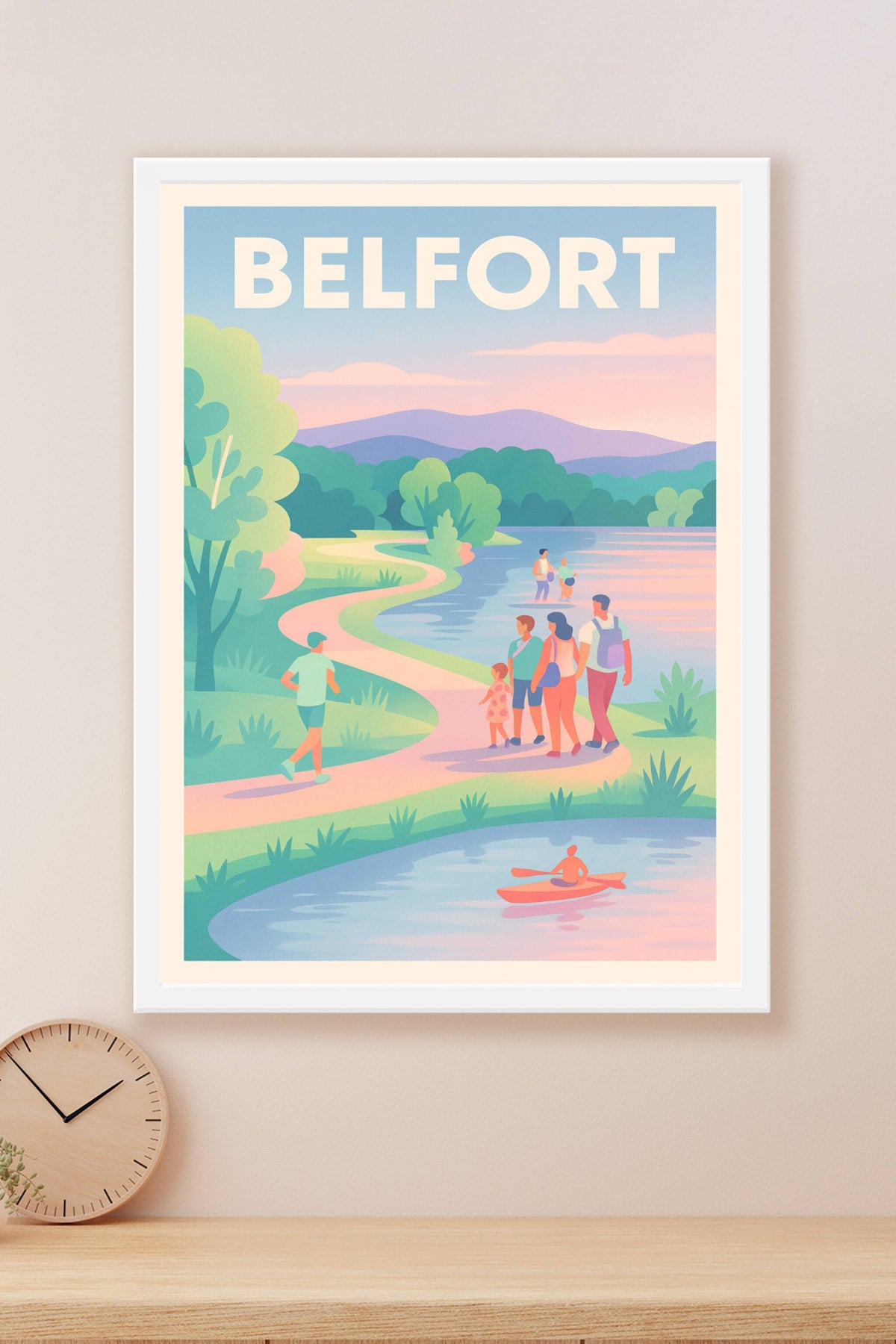 Affiche Belfort — Promenade au bord de l'eau · poster d'art de Belfort