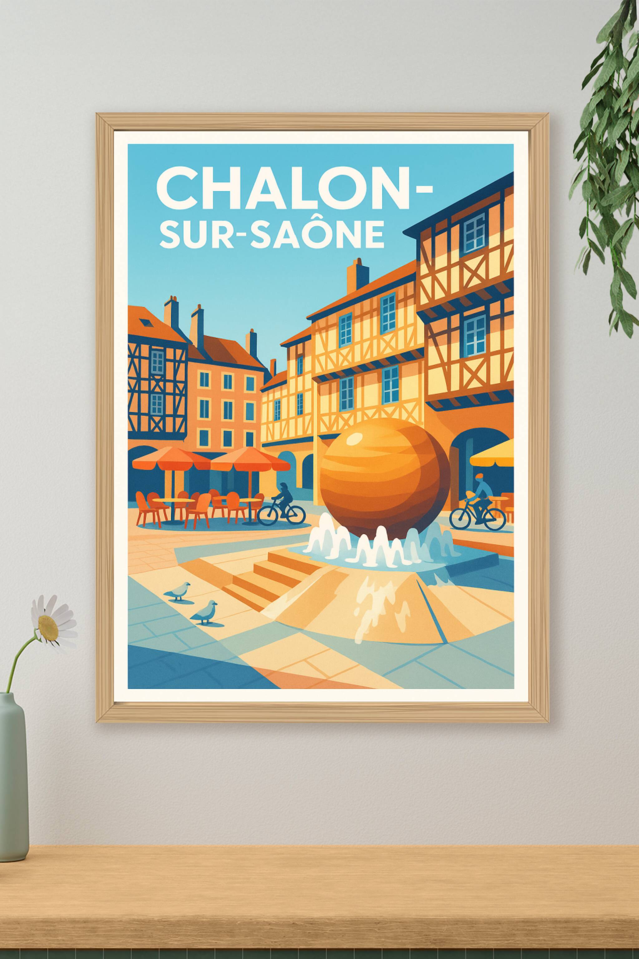 Affiche de Chalon-sur-Saône - Charme et douceur de la Bourgogne
