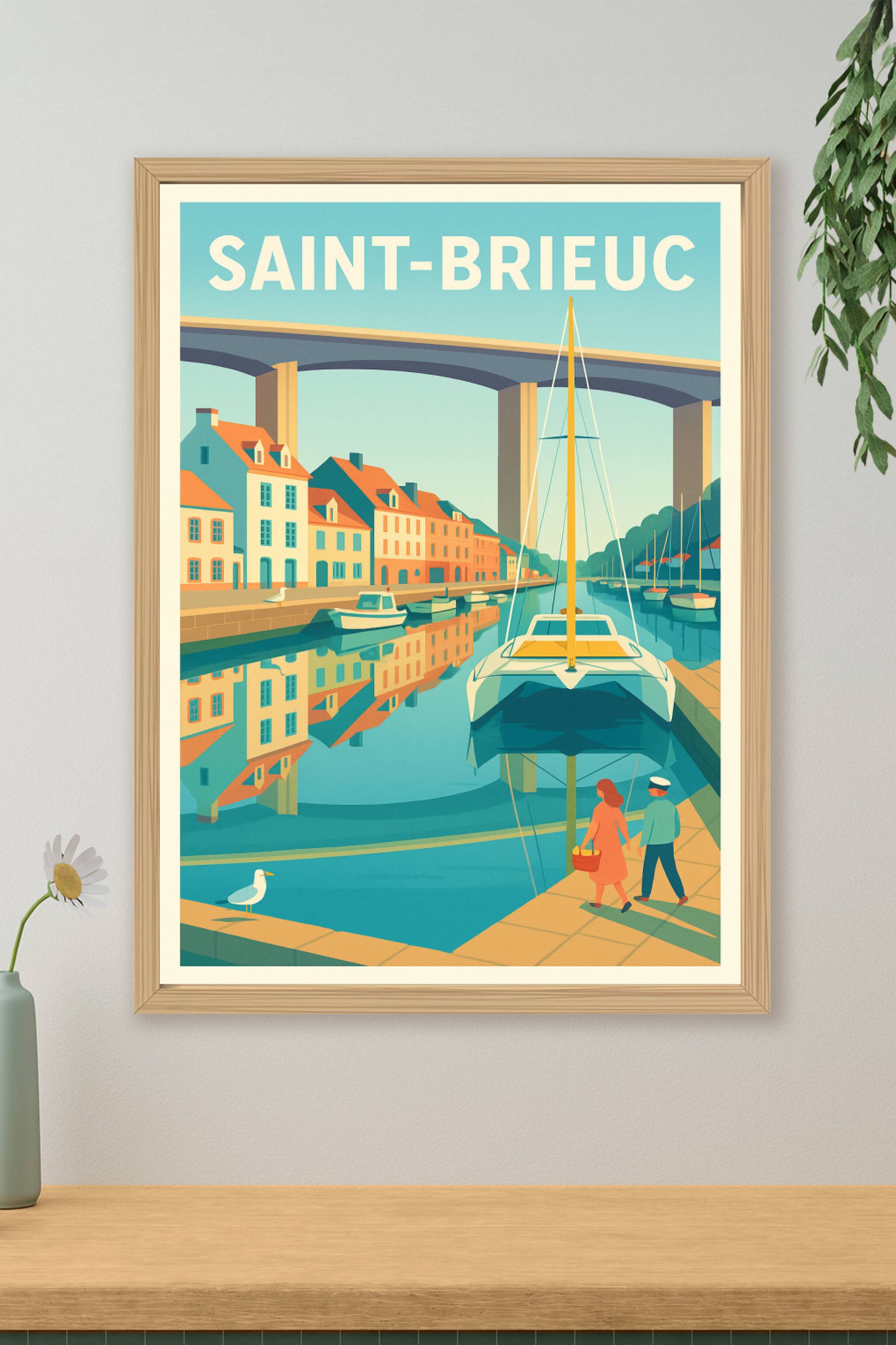 Affiche de Saint-Brieuc - Charme et sérénité bretonne au port