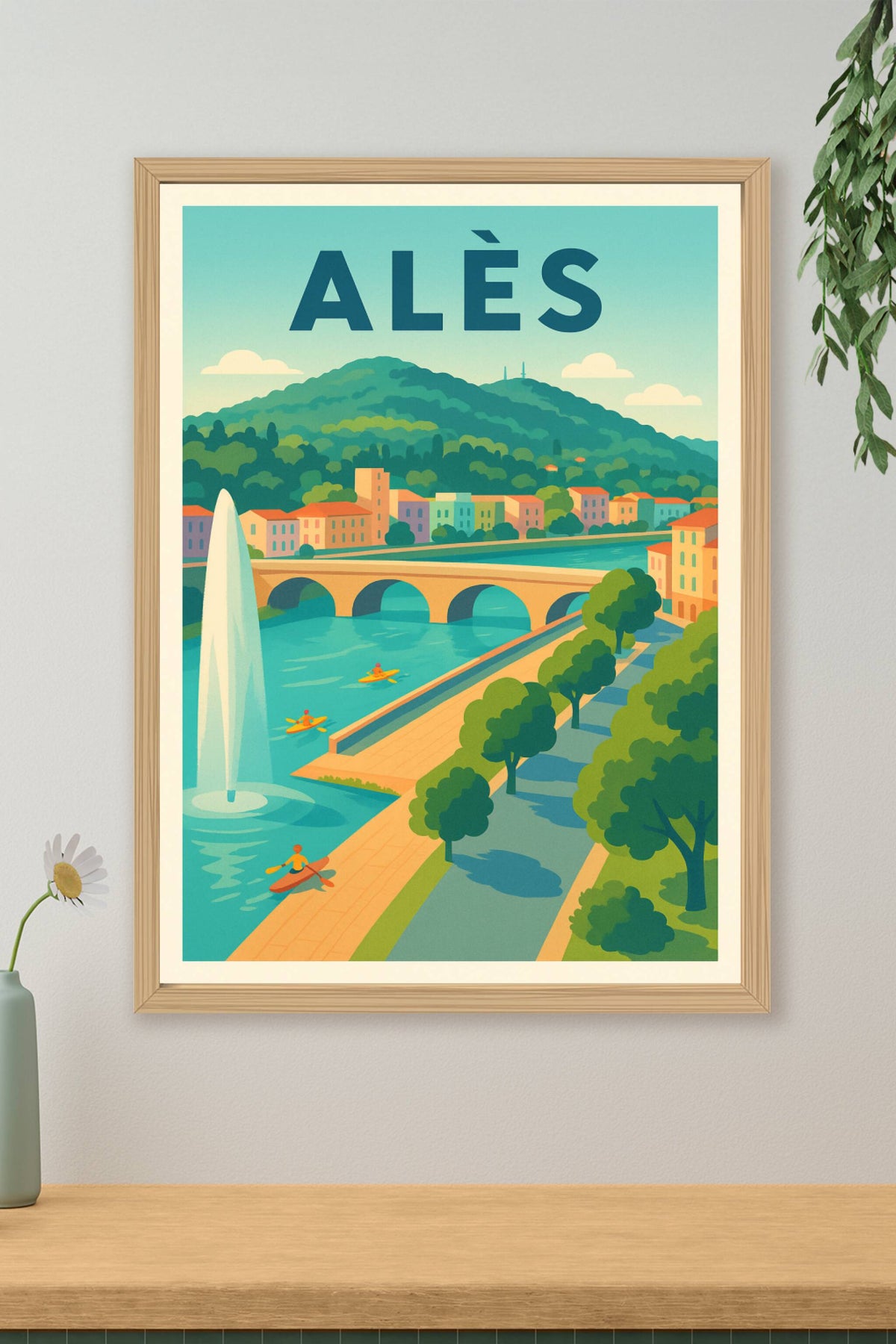 Affiche Alès — L'esprit nature en bord de rivière · poster d'art de Alès