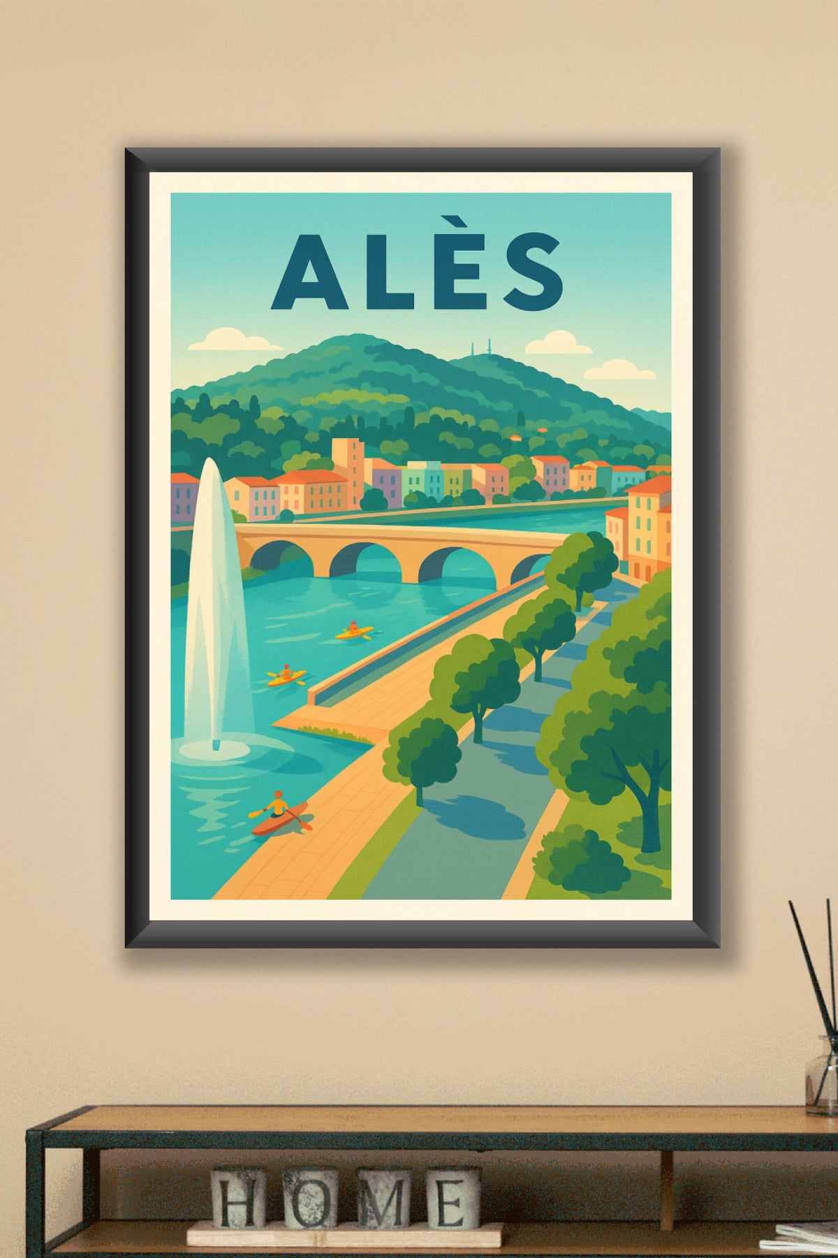 Affiche Alès — L'esprit nature en bord de rivière · poster d'art de Alès