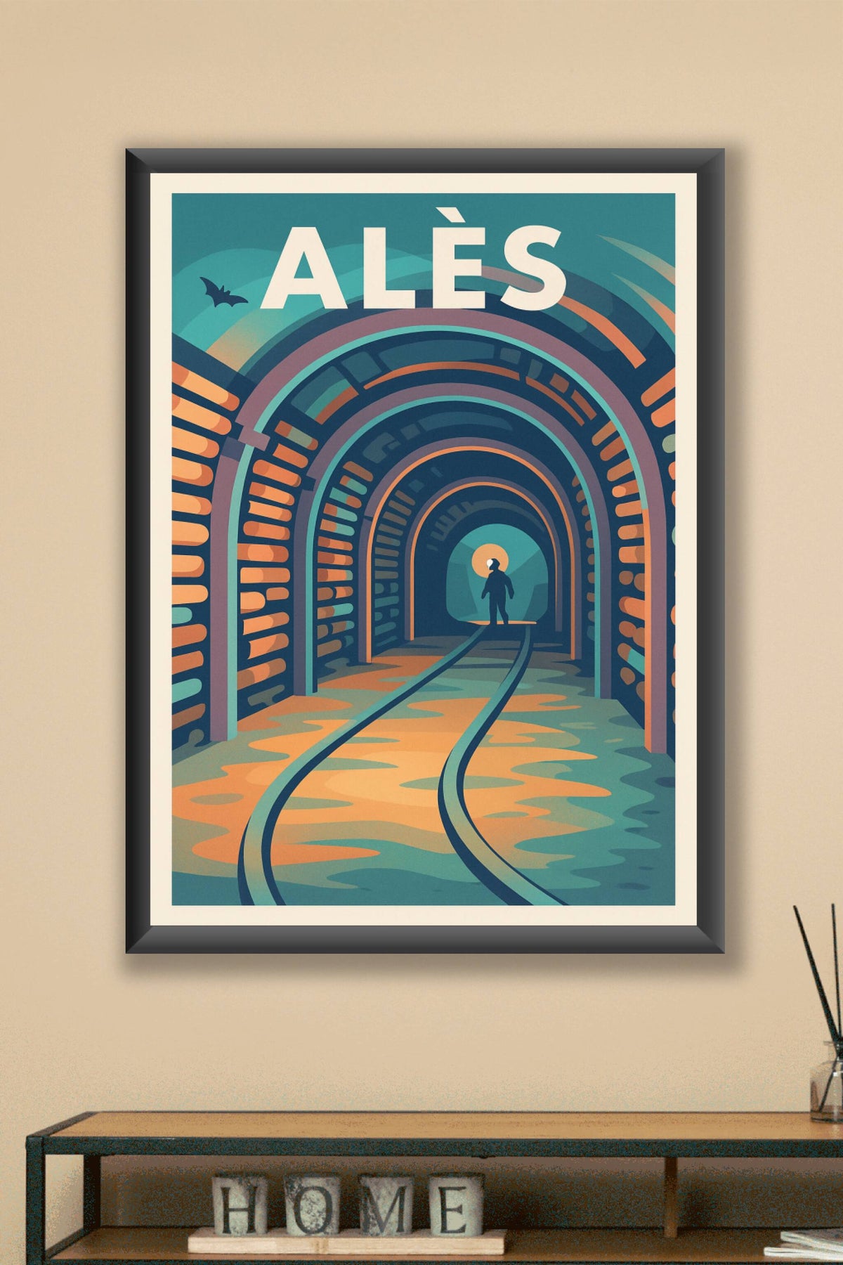 Affiche Alès — Plongée mystérieuse dans le tunnel historique · poster d'art de Alès