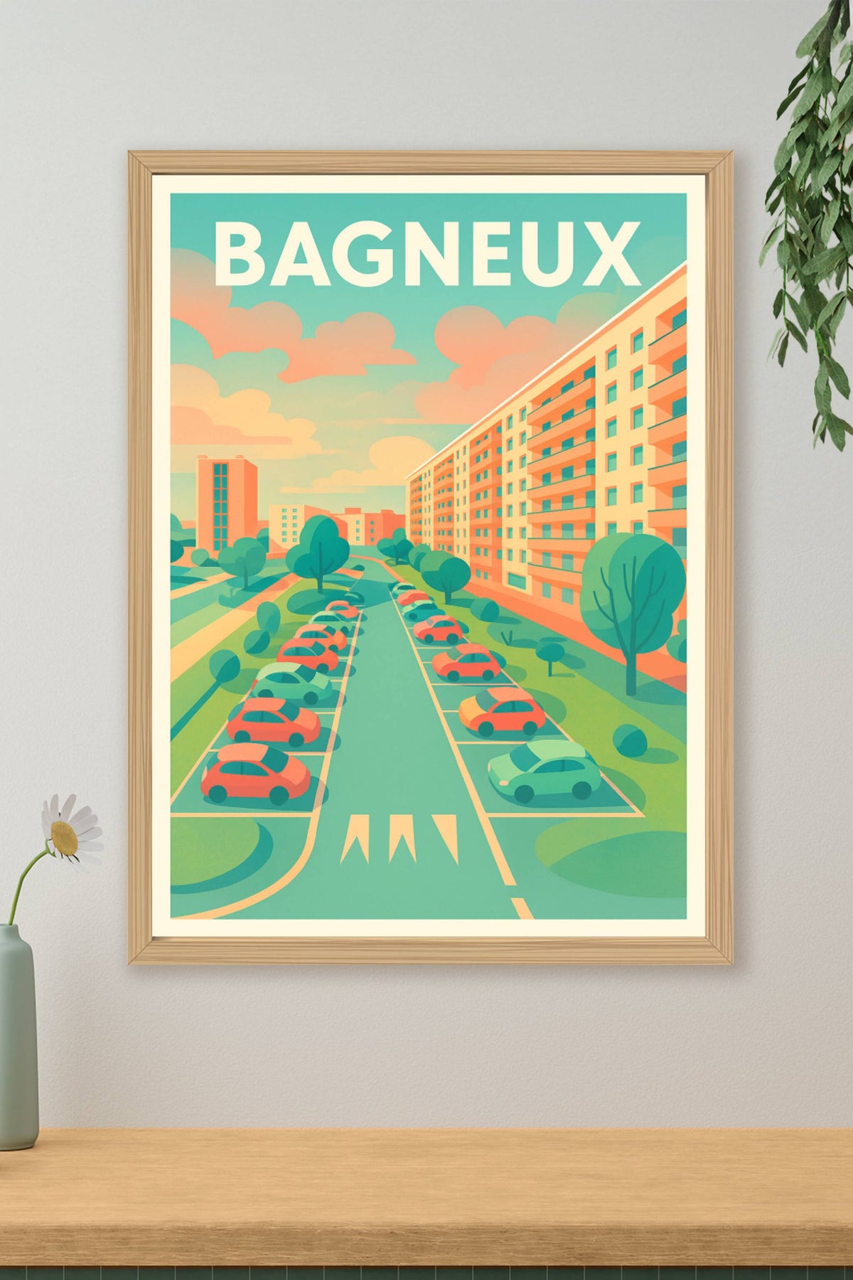 Affiche Bagneux — Élégance urbaine revisitée · poster d'art de Bagneux