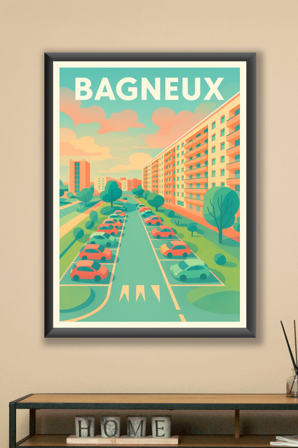 Affiche Bagneux — Élégance urbaine revisitée · poster d'art de Bagneux