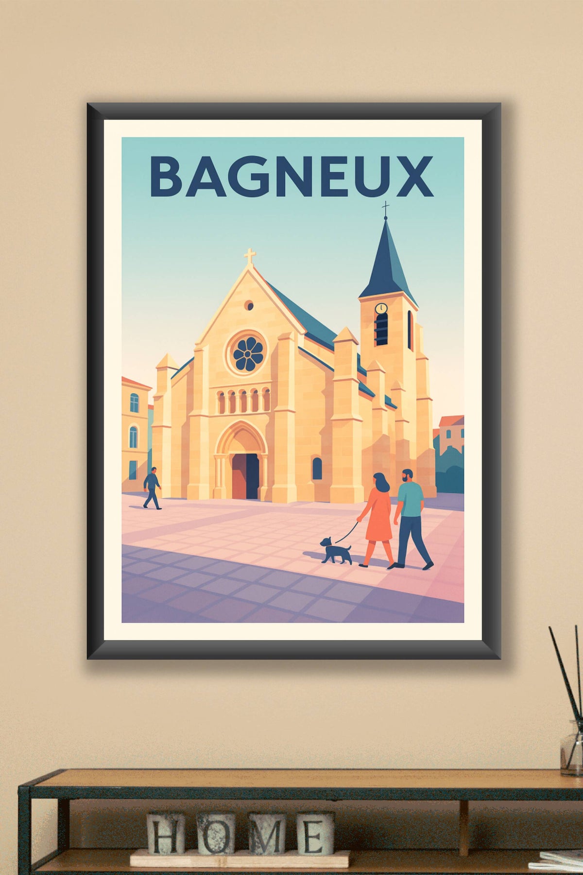 Affiche Bagneux — L'élégance intemporelle de l'église du centre-ville · poster d'art de Bagneux