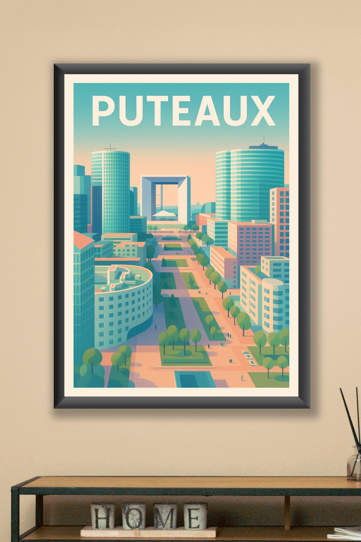 Affiche Puteaux — L'élégance urbaine de La Défense · poster d'art de Puteaux