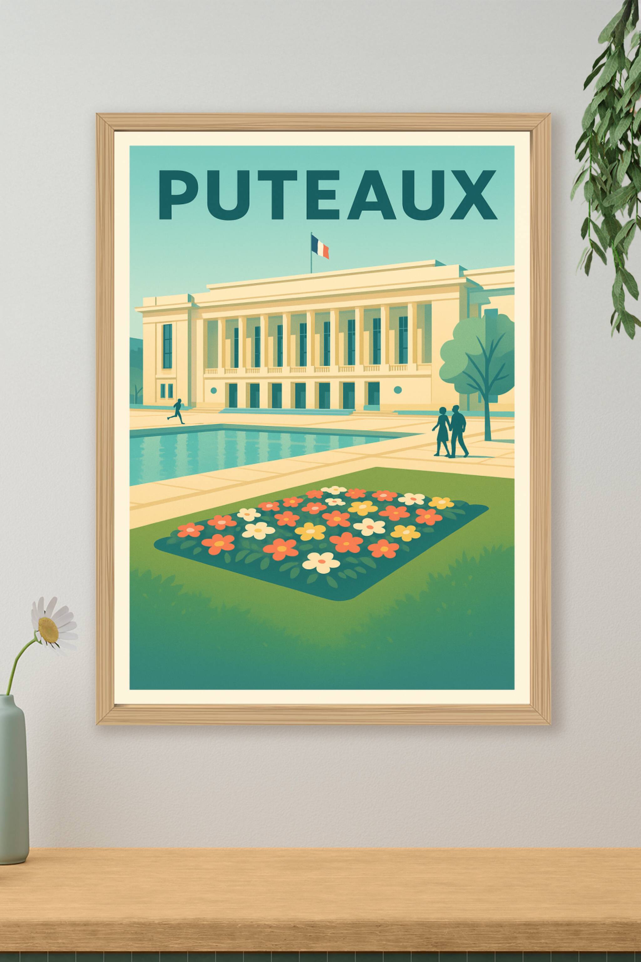 Affiche de Puteaux - Élégance architecturale et nature en harmonie