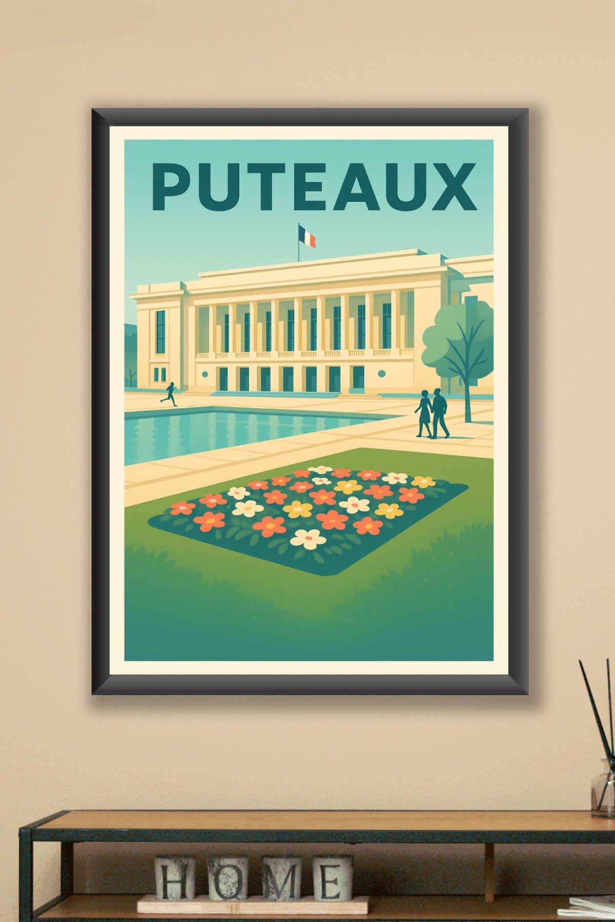 Affiche Puteaux — Élégance architecturale et nature en harmonie · poster d'art de Puteaux