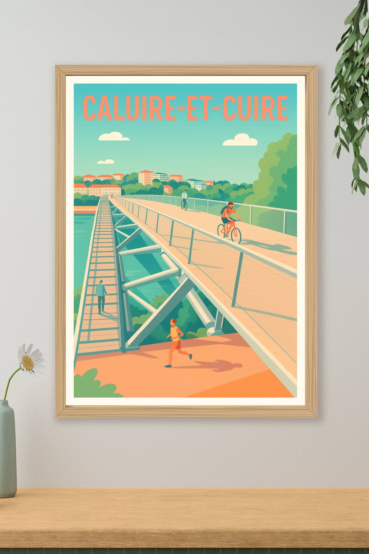 Affiche Caluire-et-Cuire — Escapade active entre nature et urbanité · poster d'art de Caluire-et-Cuire