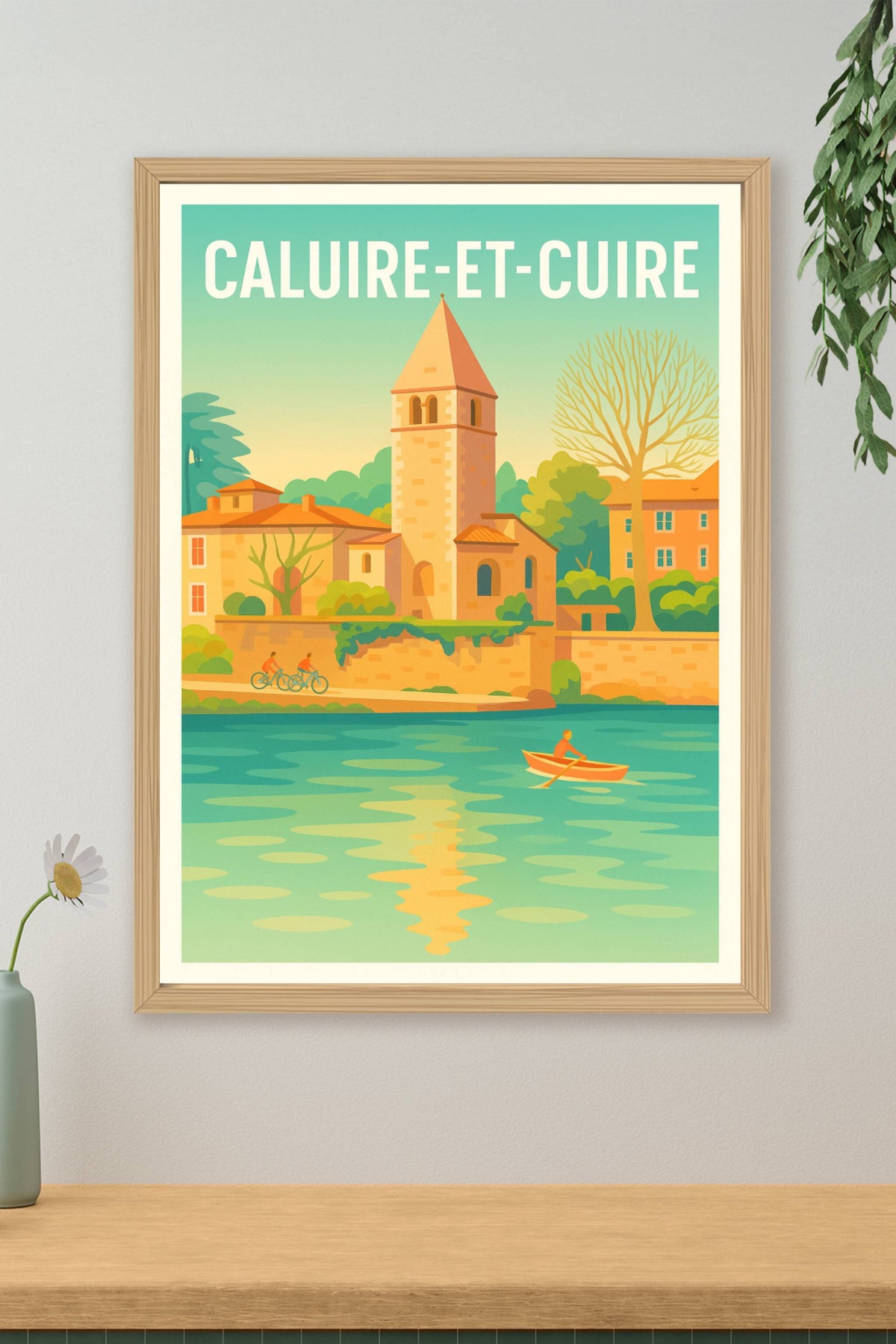 Affiche Caluire-et-Cuire — Tranquillité au fil de l'eau · poster d'art de Caluire-et-Cuire