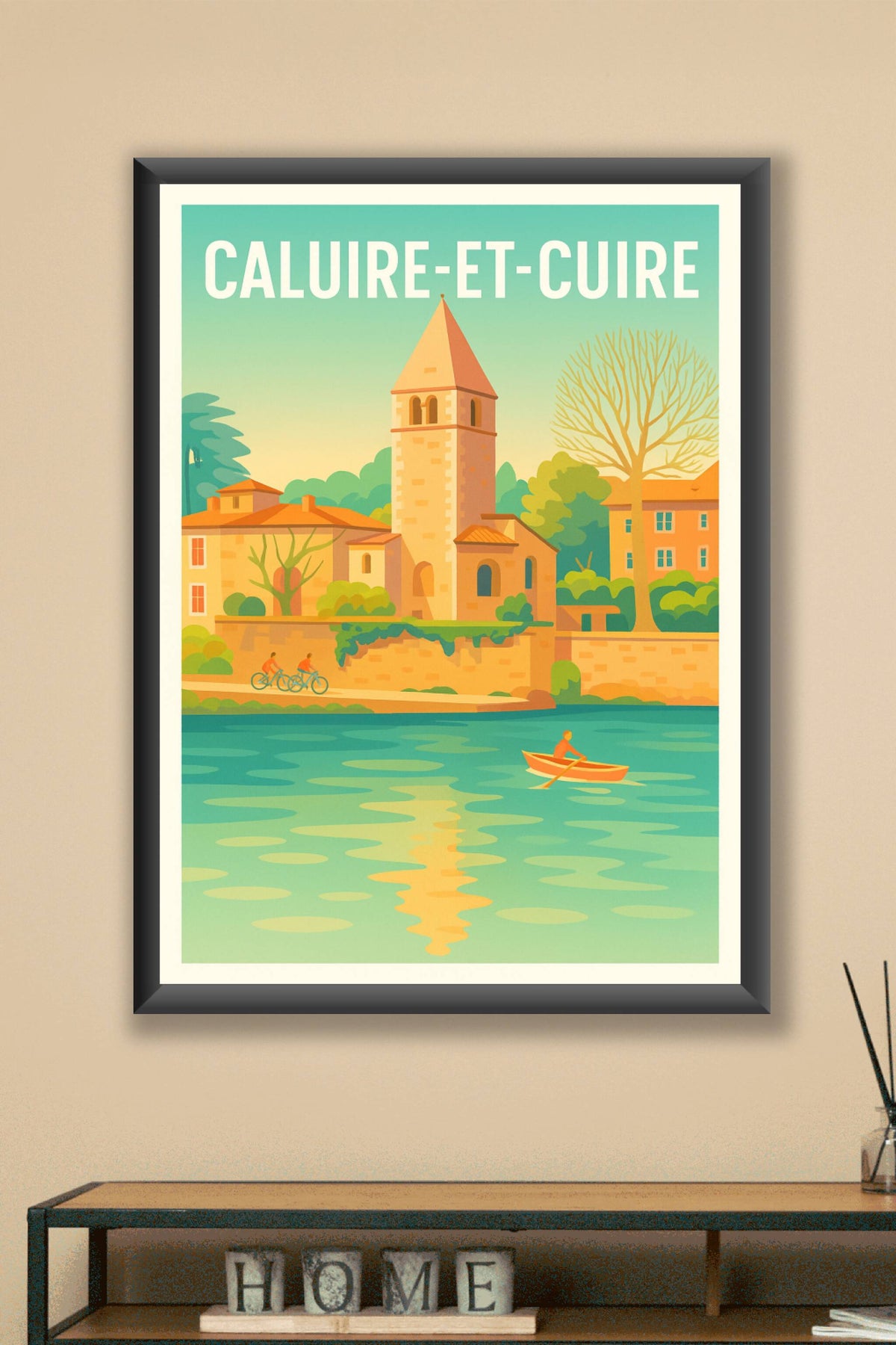 Affiche Caluire-et-Cuire — Tranquillité au fil de l'eau · poster d'art de Caluire-et-Cuire