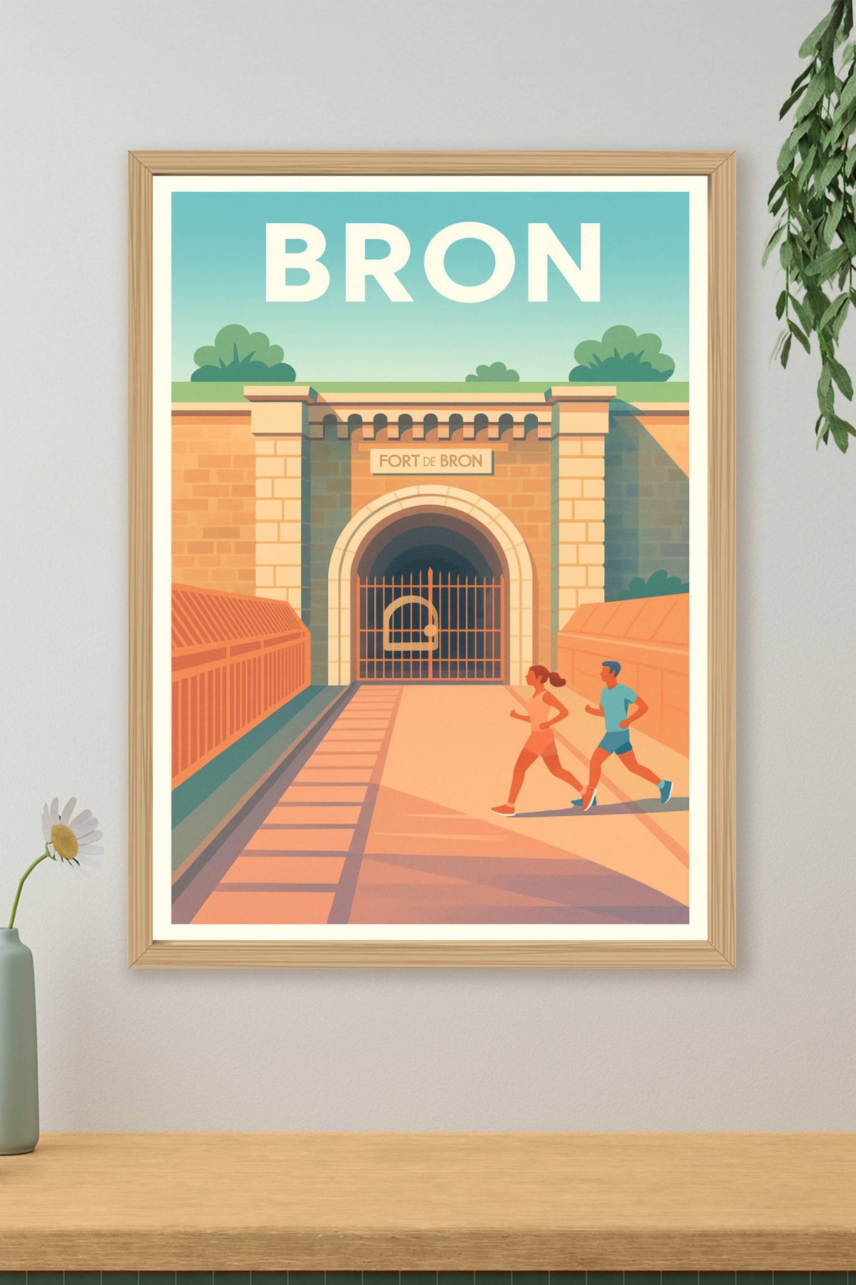 Affiche Bron — Esprit sportif au Fort de Bron · poster d'art de Bron