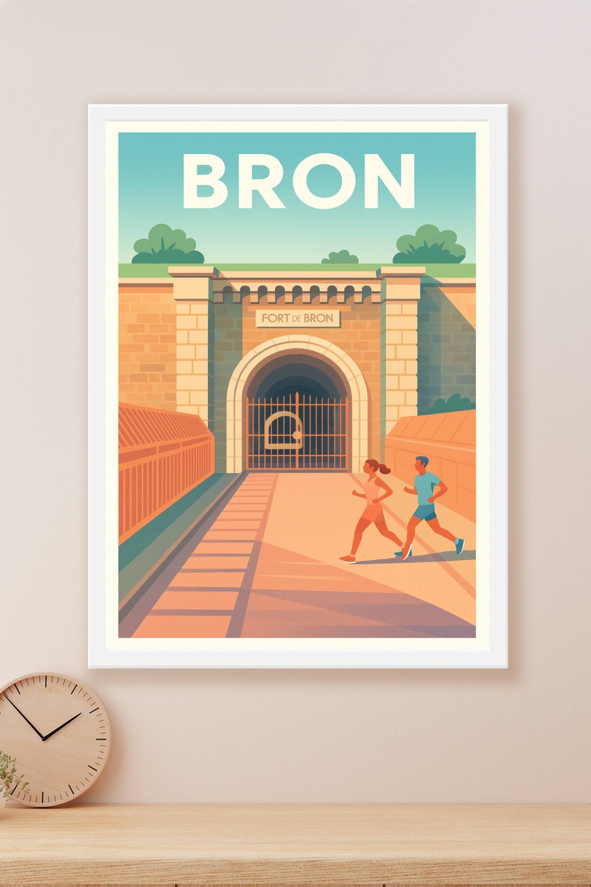 Affiche Bron — Esprit sportif au Fort de Bron · poster d'art de Bron