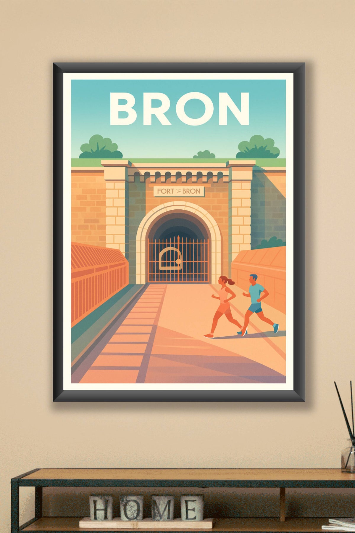 Affiche Bron — Esprit sportif au Fort de Bron · poster d'art de Bron