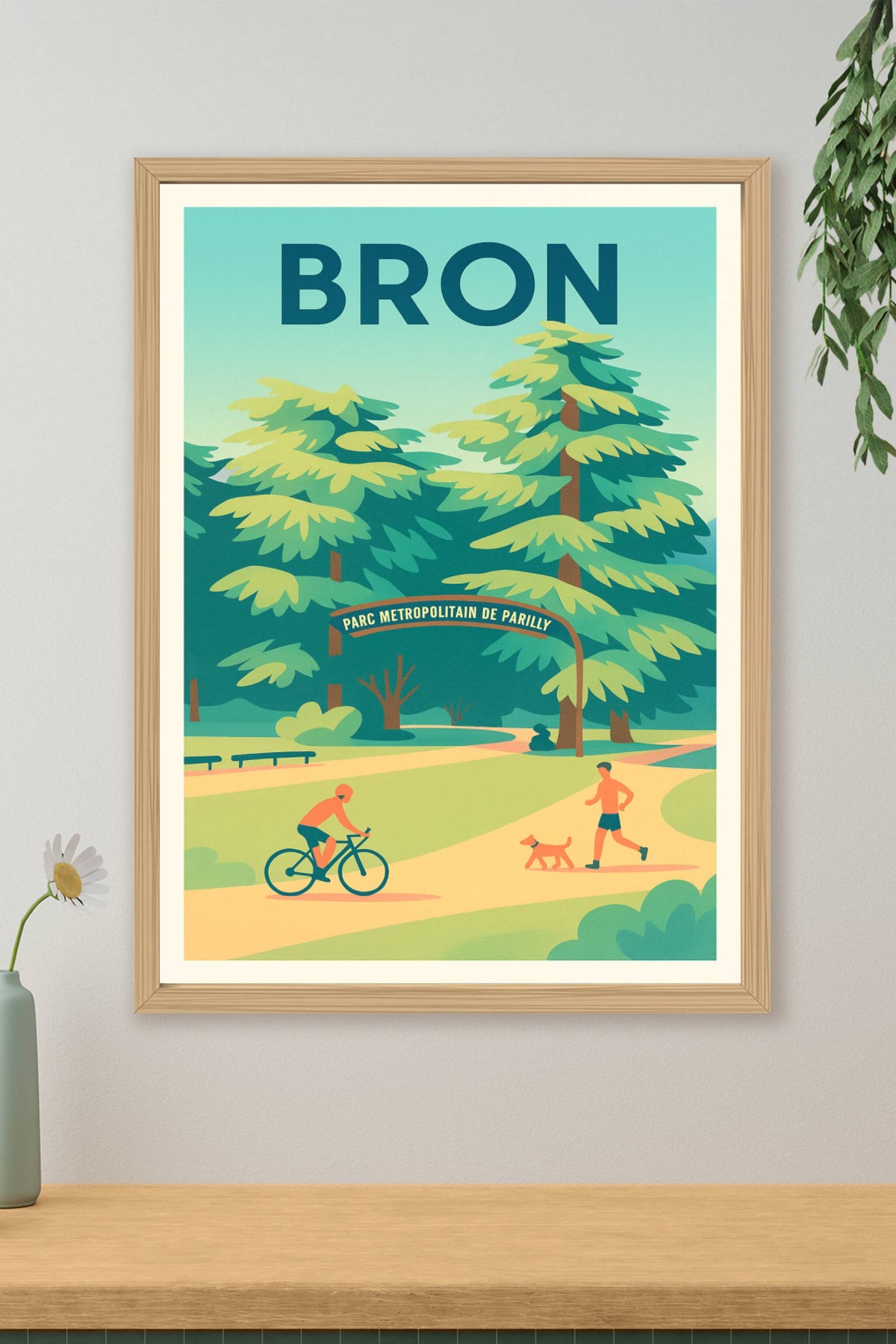 Affiche Bron — Évasion nature au Parc Métropolitain de Parilly · poster d'art de Bron