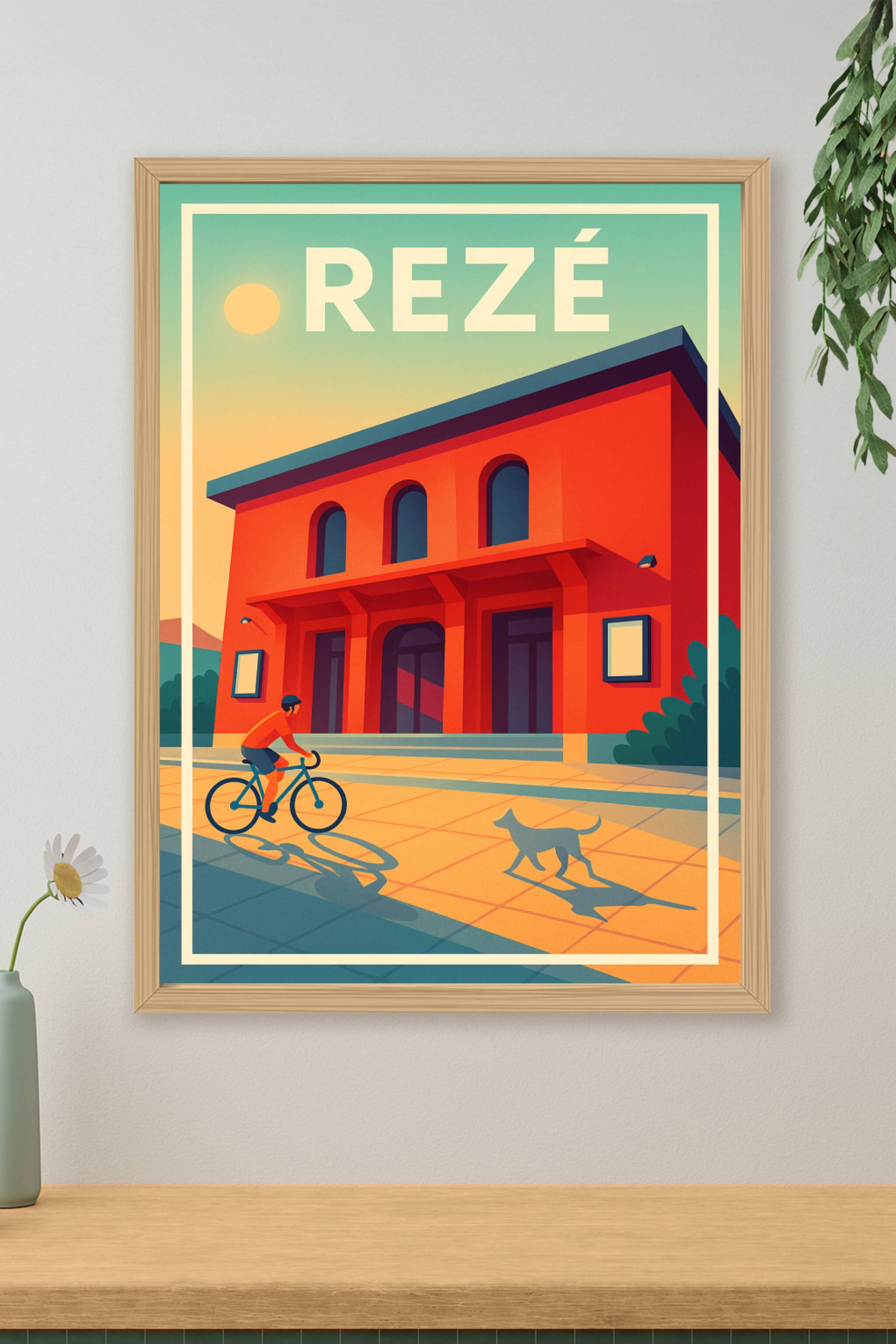Affiche de Rezé - Ambiance douce et cycliste urbaine