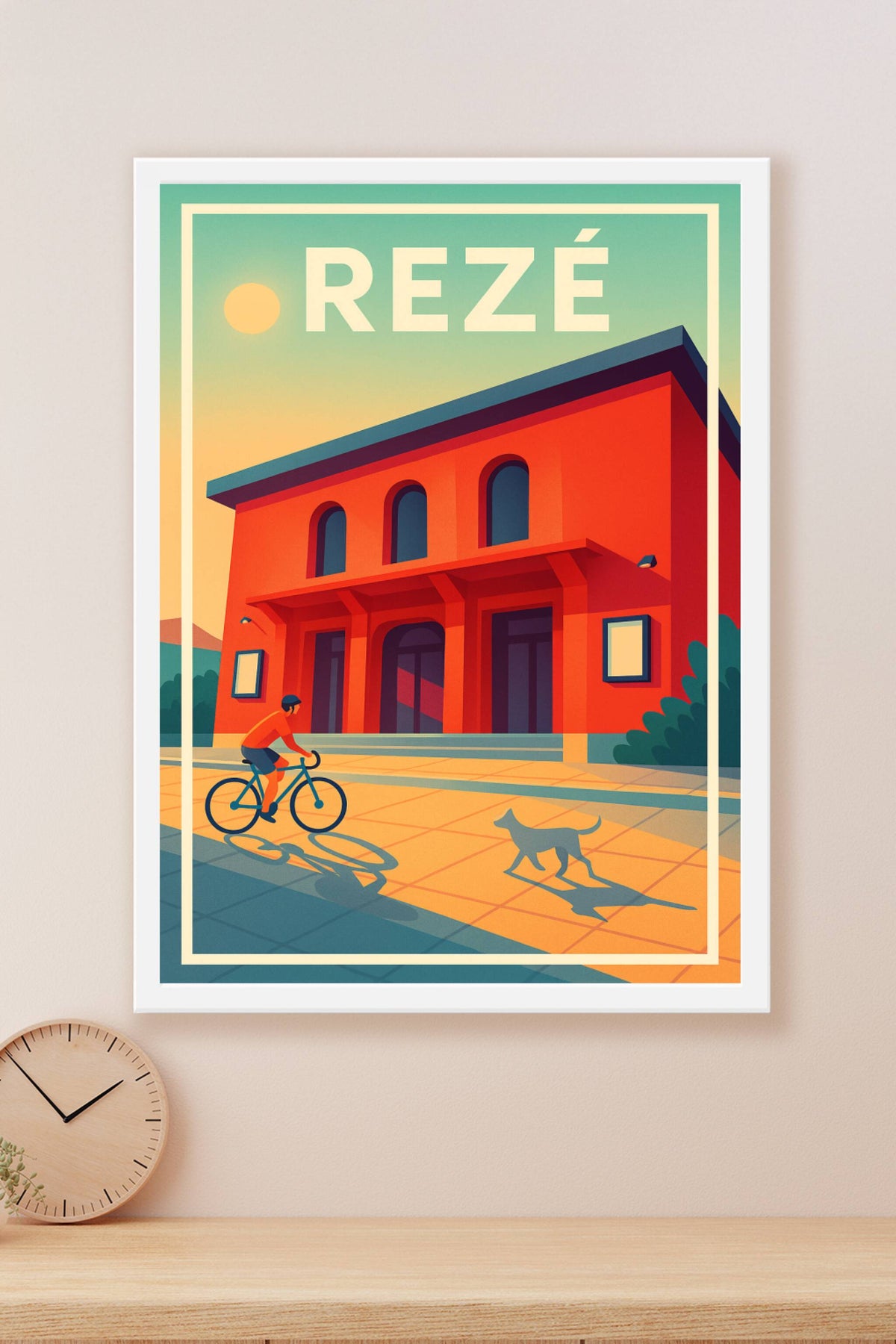Affiche Rezé — Ambiance douce et cycliste urbaine · poster d'art de Rezé