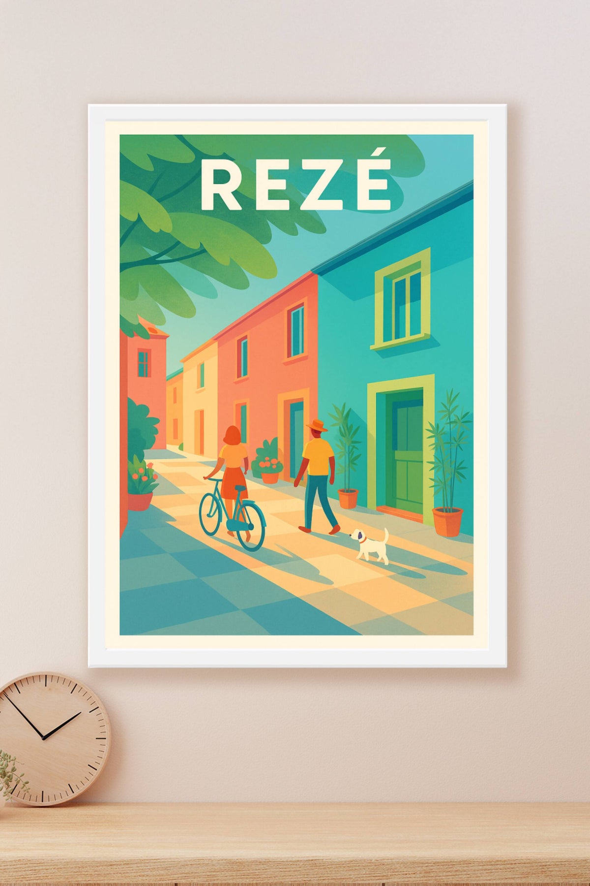 Affiche Rezé — Promenade ensoleillée au cœur de la ville · poster d'art de Rezé
