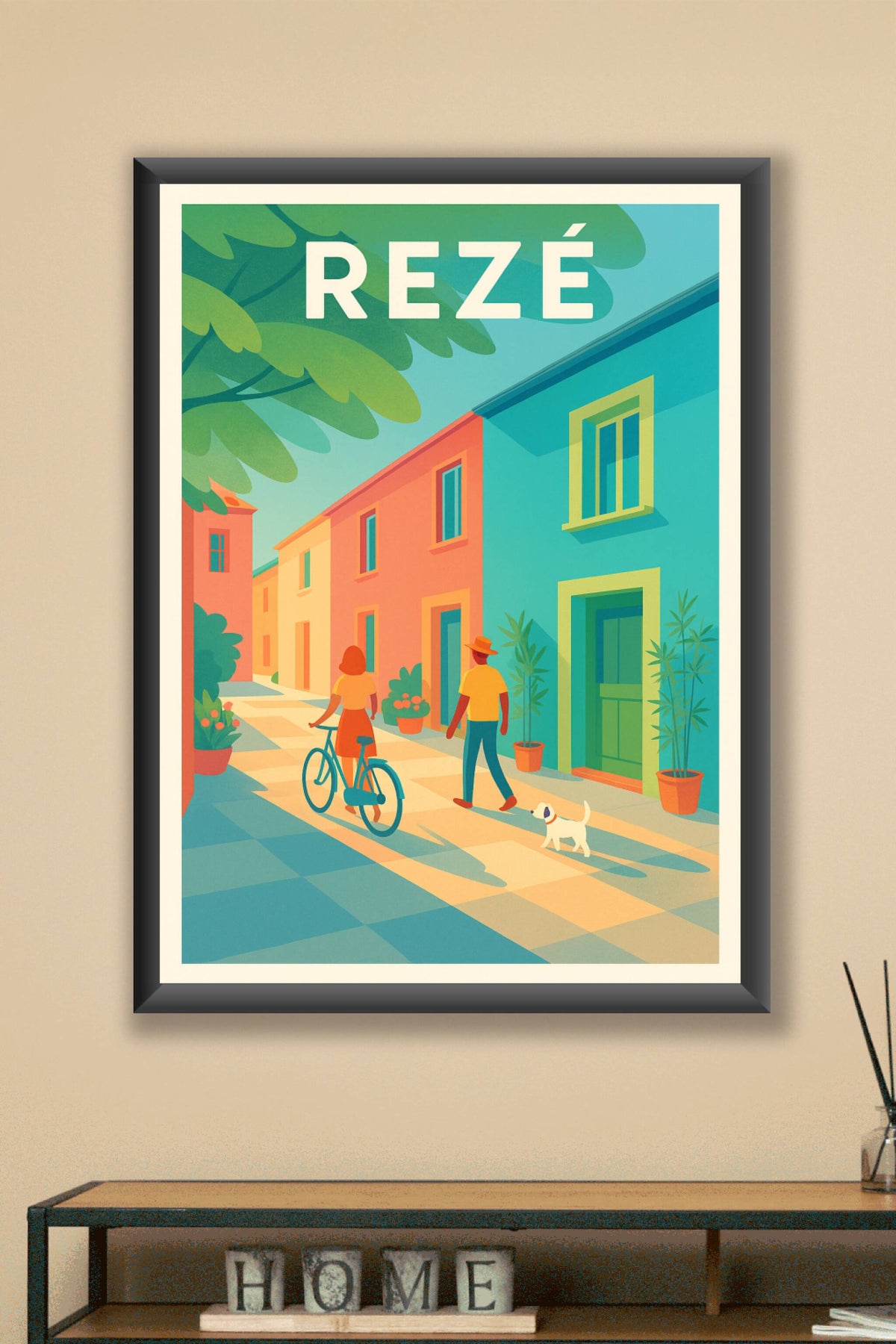 Affiche Rezé — Promenade ensoleillée au cœur de la ville · poster d'art de Rezé