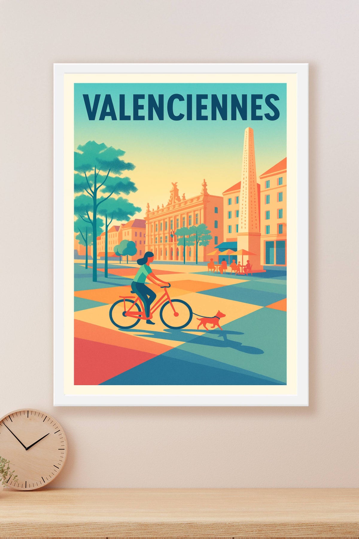 Affiche Valenciennes — Balade ensoleillée au cœur de la ville · poster d'art de Valenciennes