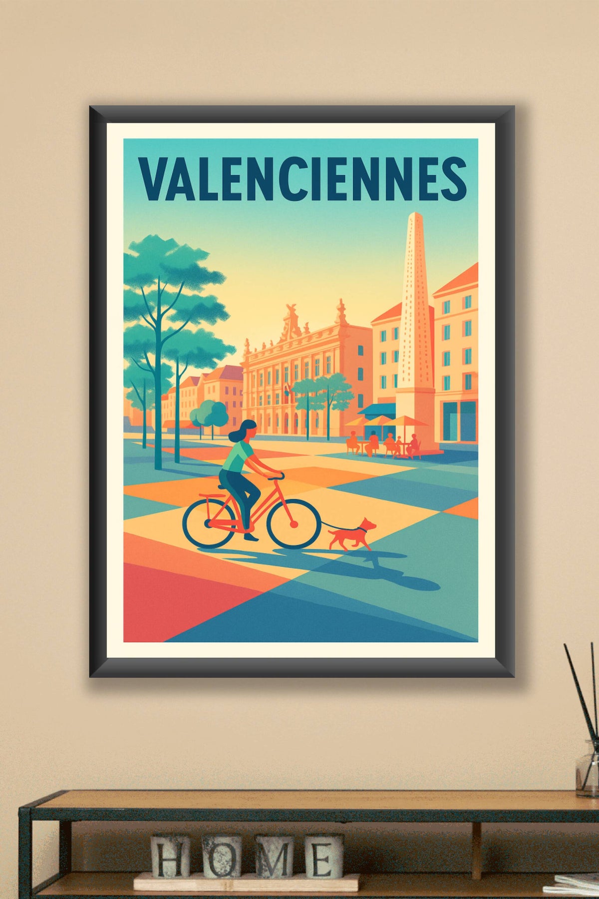 Affiche Valenciennes — Balade ensoleillée au cœur de la ville · poster d'art de Valenciennes