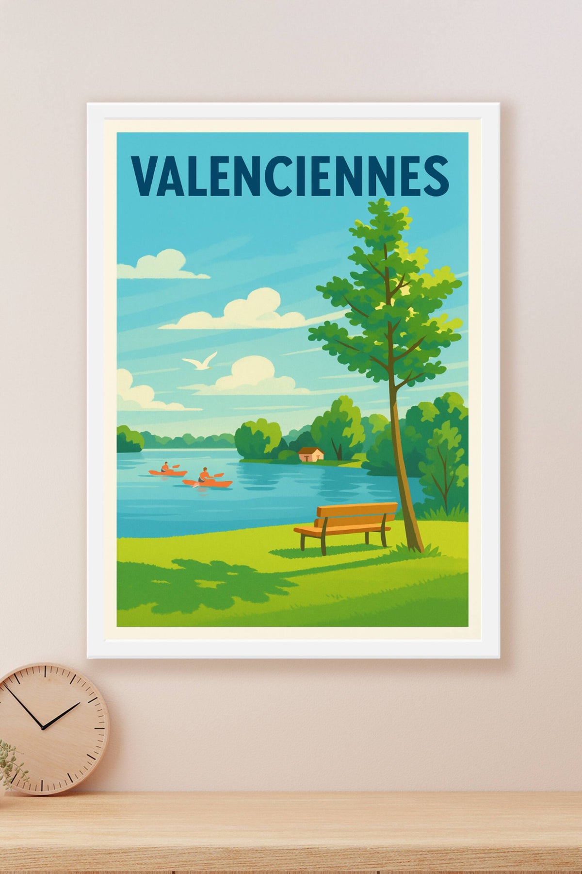 Affiche Valenciennes — Escapade au bord de l'eau · poster d'art de Valenciennes