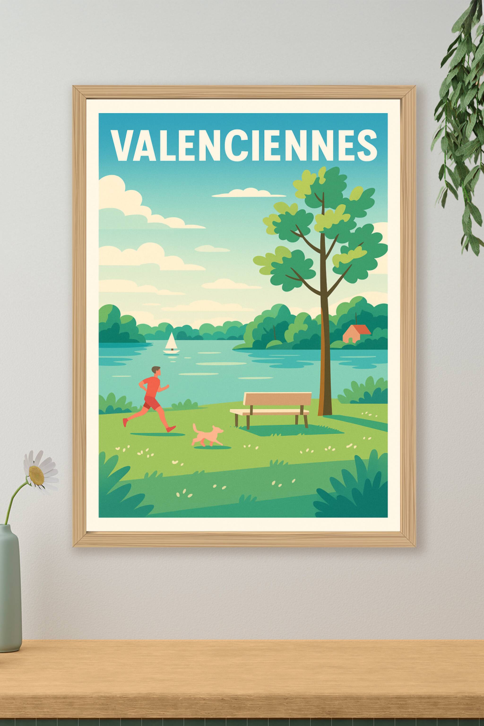 Affiche de Valenciennes - Verdure et sérénité au bord de l'eau