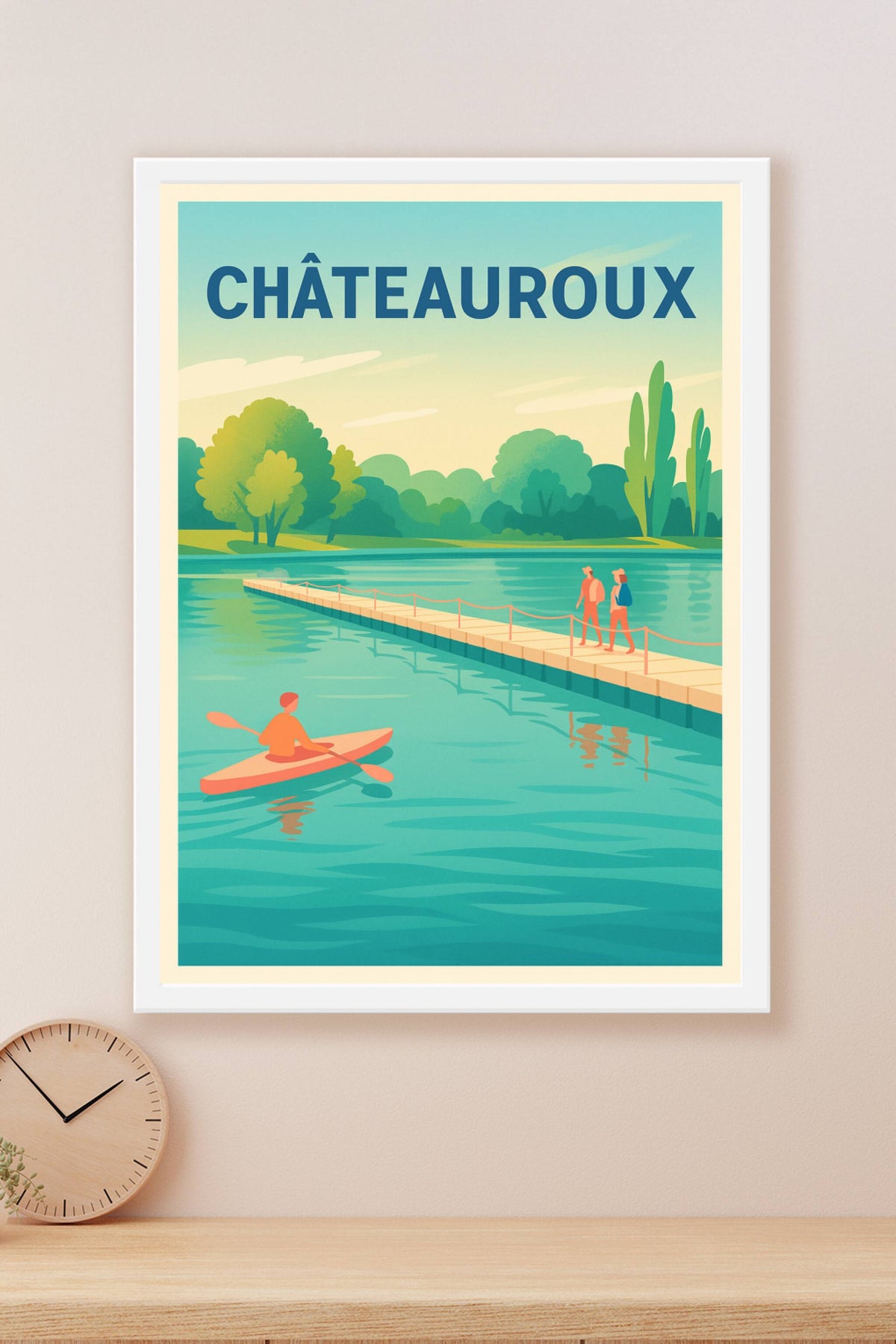Affiche Châteauroux — Escapade nature au fil de l'eau · poster d'art de Châteauroux