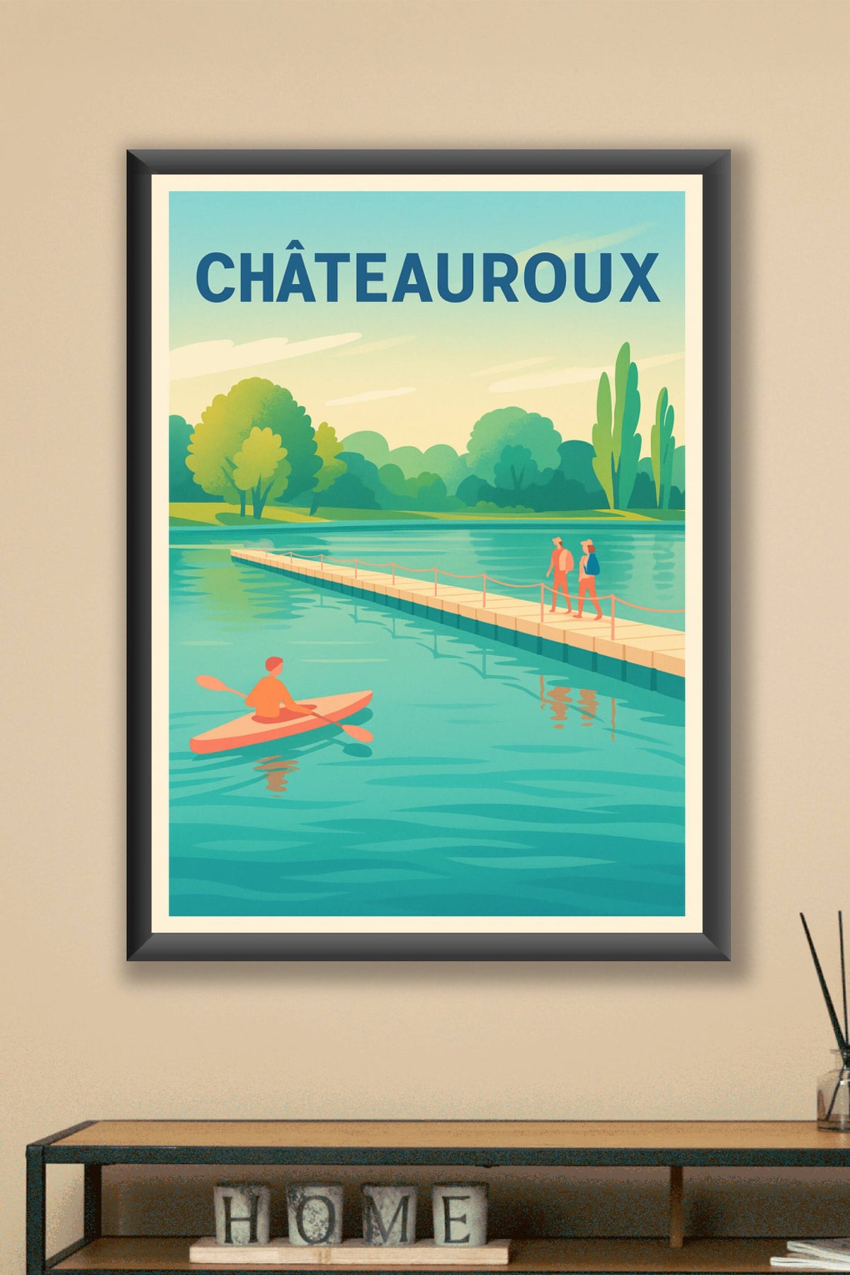 Affiche Châteauroux — Escapade nature au fil de l'eau · poster d'art de Châteauroux