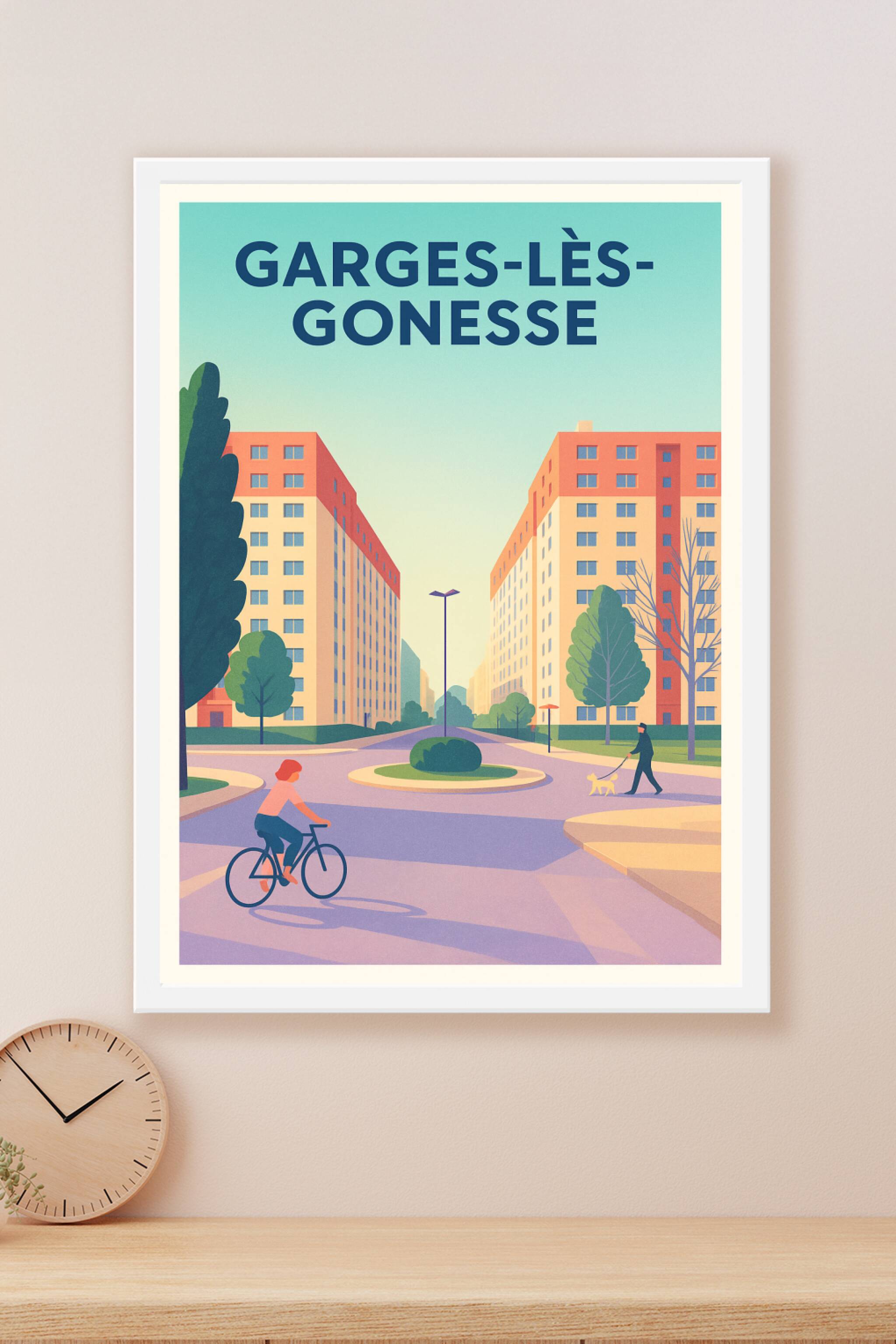 Affiche Garges-lès-Gonesse — Sérénité urbaine et douceur de vivre · poster d'art de Garges-lès-Gonesse