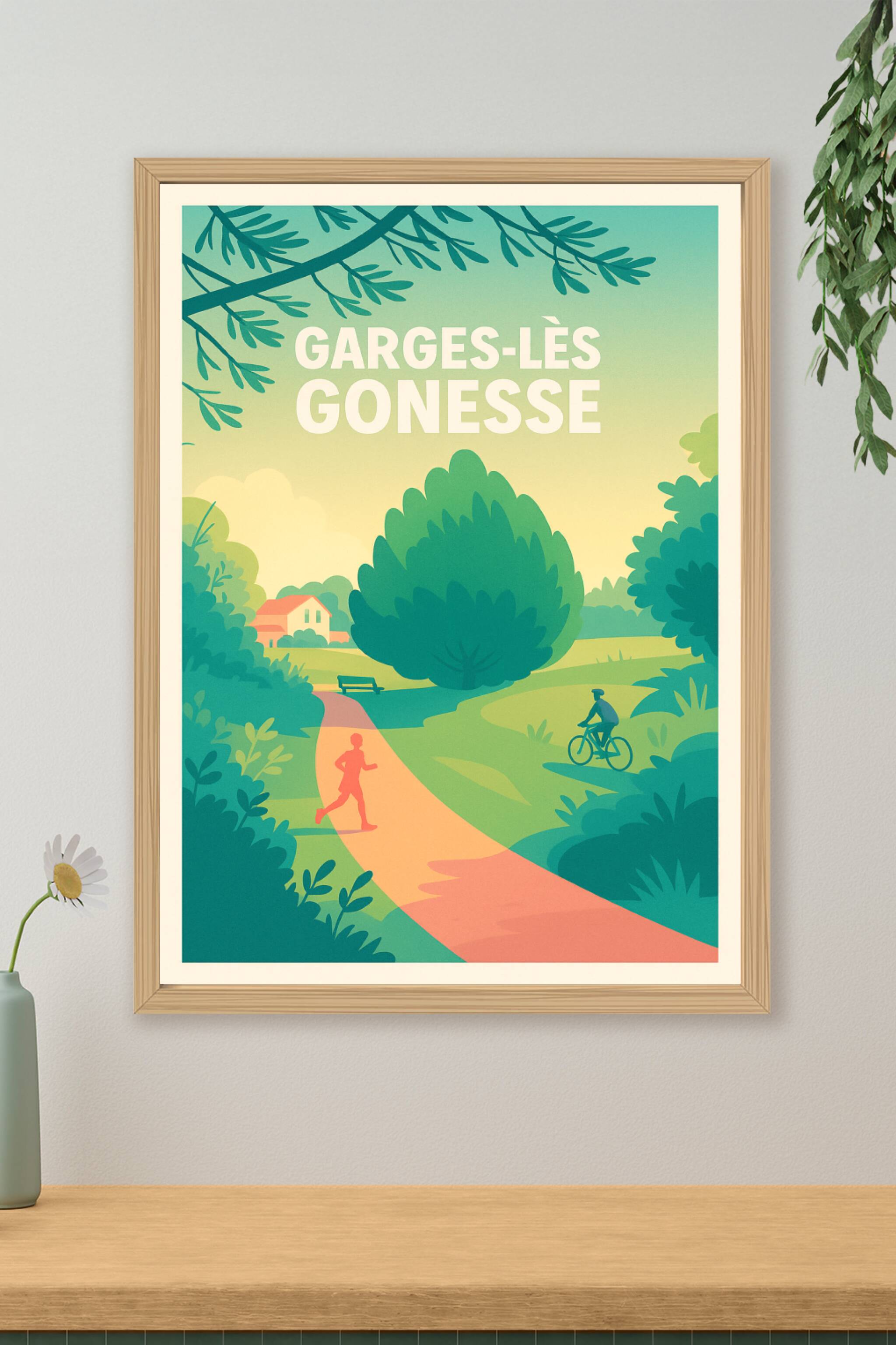 Affiche Garges-lès-Gonesse — Nature et détente au cœur de la ville · poster d'art de Garges-lès-Gonesse