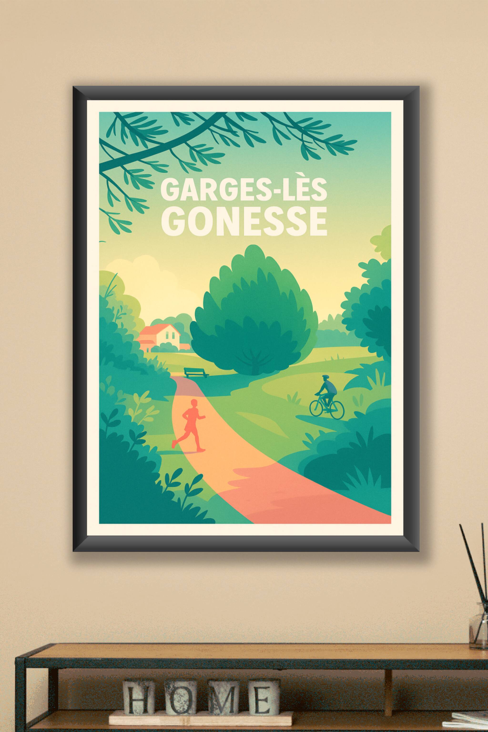 Affiche Garges-lès-Gonesse — Nature et détente au cœur de la ville · poster d'art de Garges-lès-Gonesse
