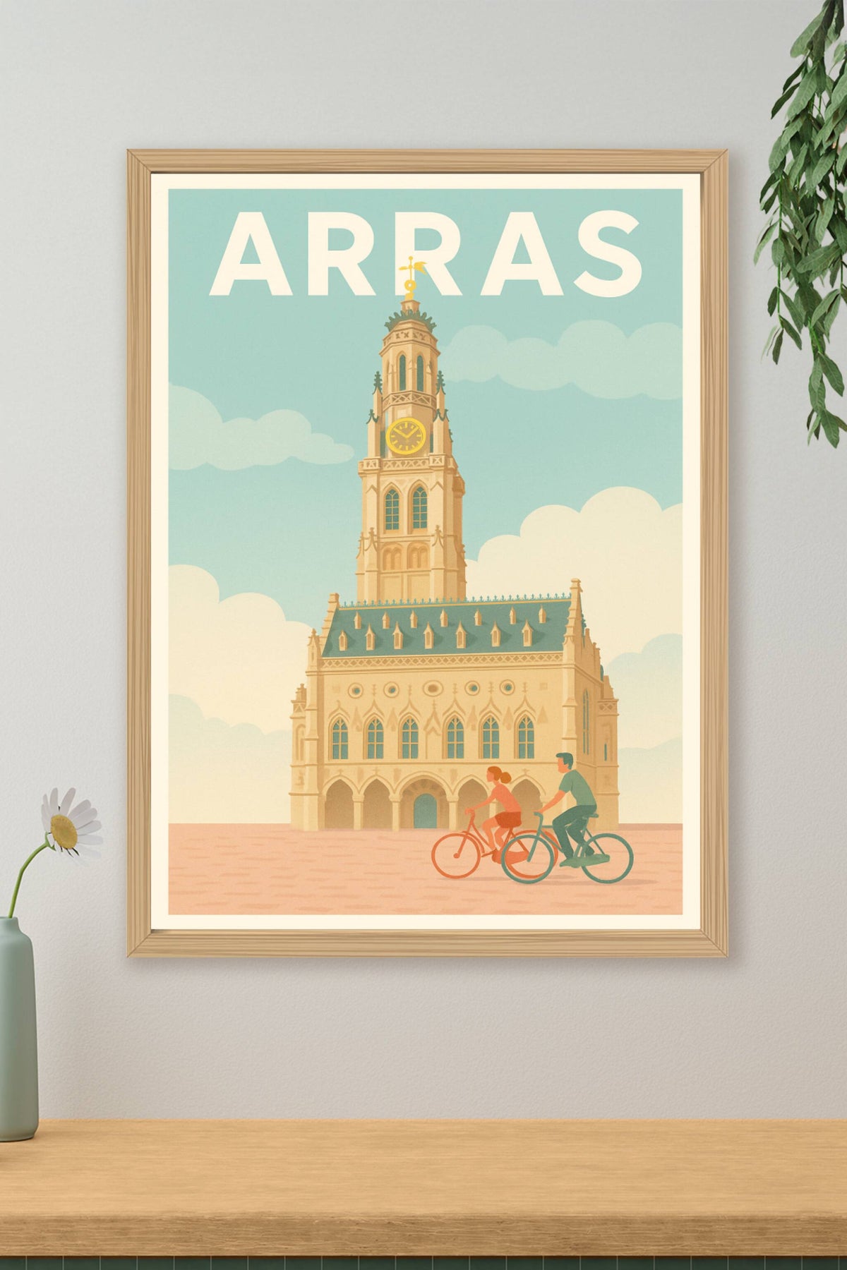 Affiche Arras — Charme historique et balade à vélo · poster d'art de Arras