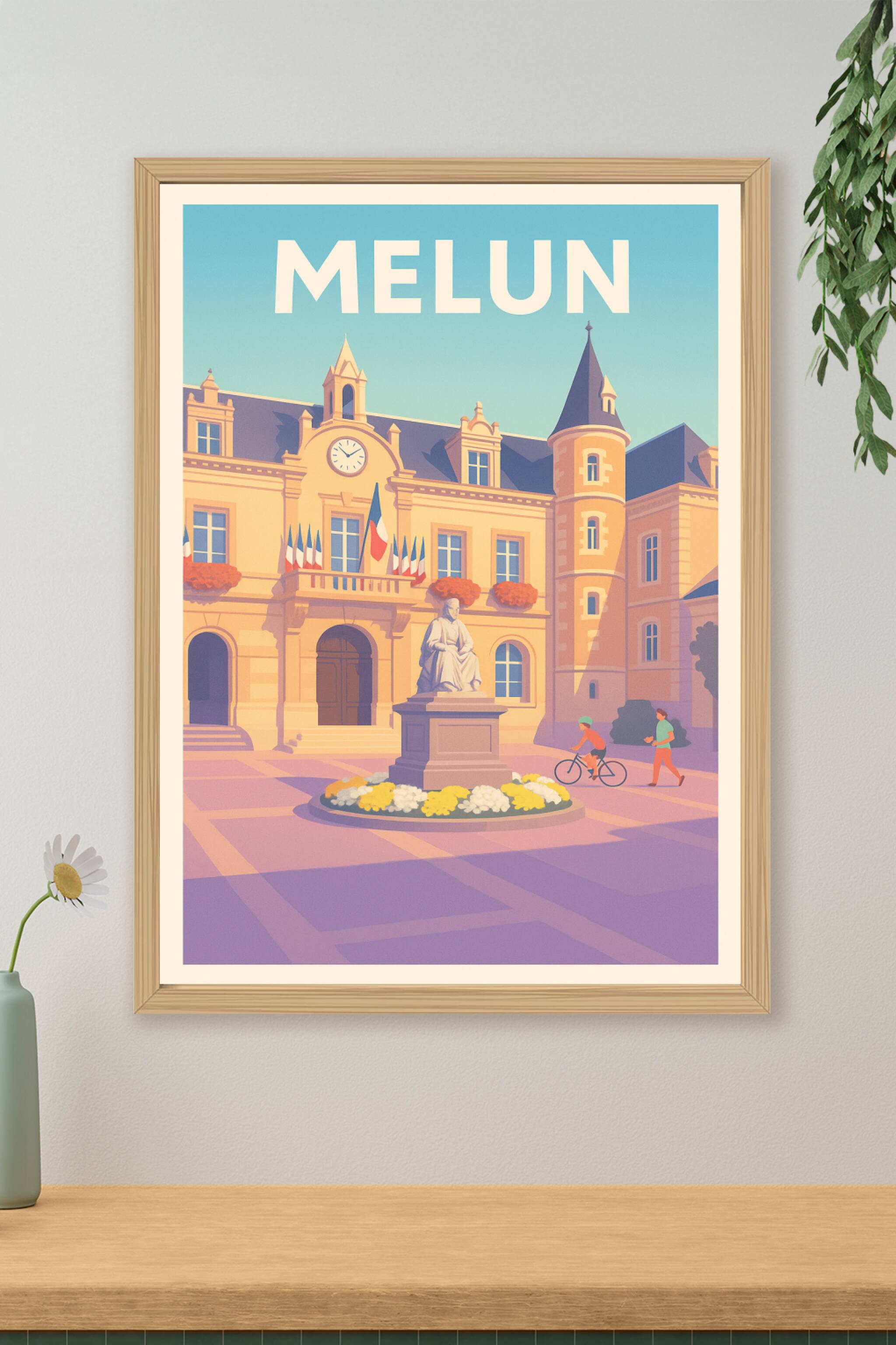 Affiche de Melun - L'élégance historique au cœur de la ville