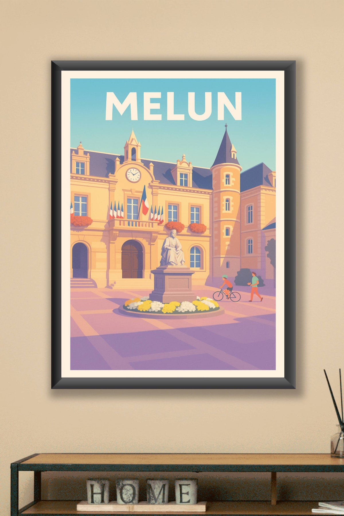 Affiche Melun — L'élégance historique au cœur de la ville · poster d'art de Melun