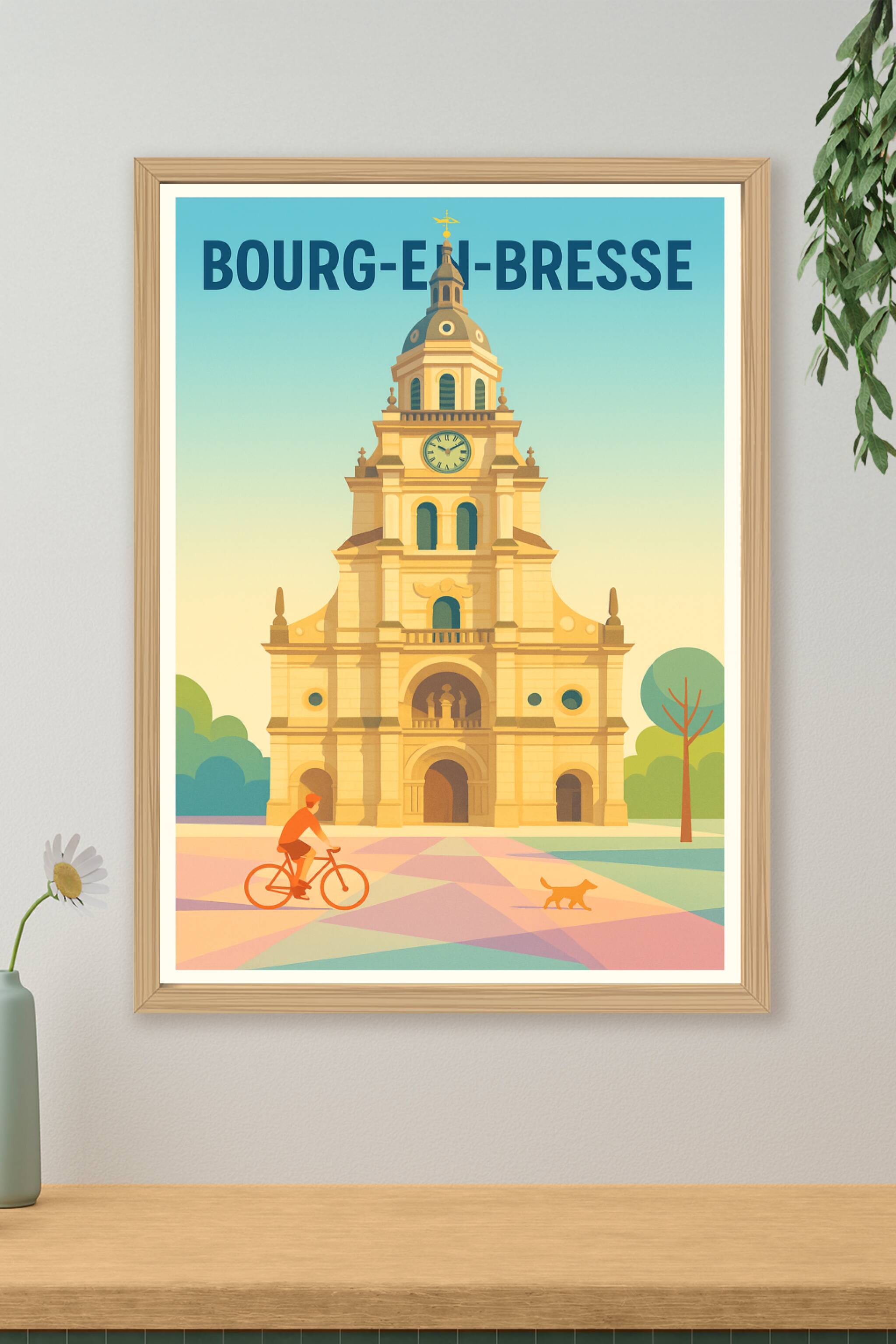 Affiche de Bourg-en-Bresse - Un Voyage Architecturale et Paisible